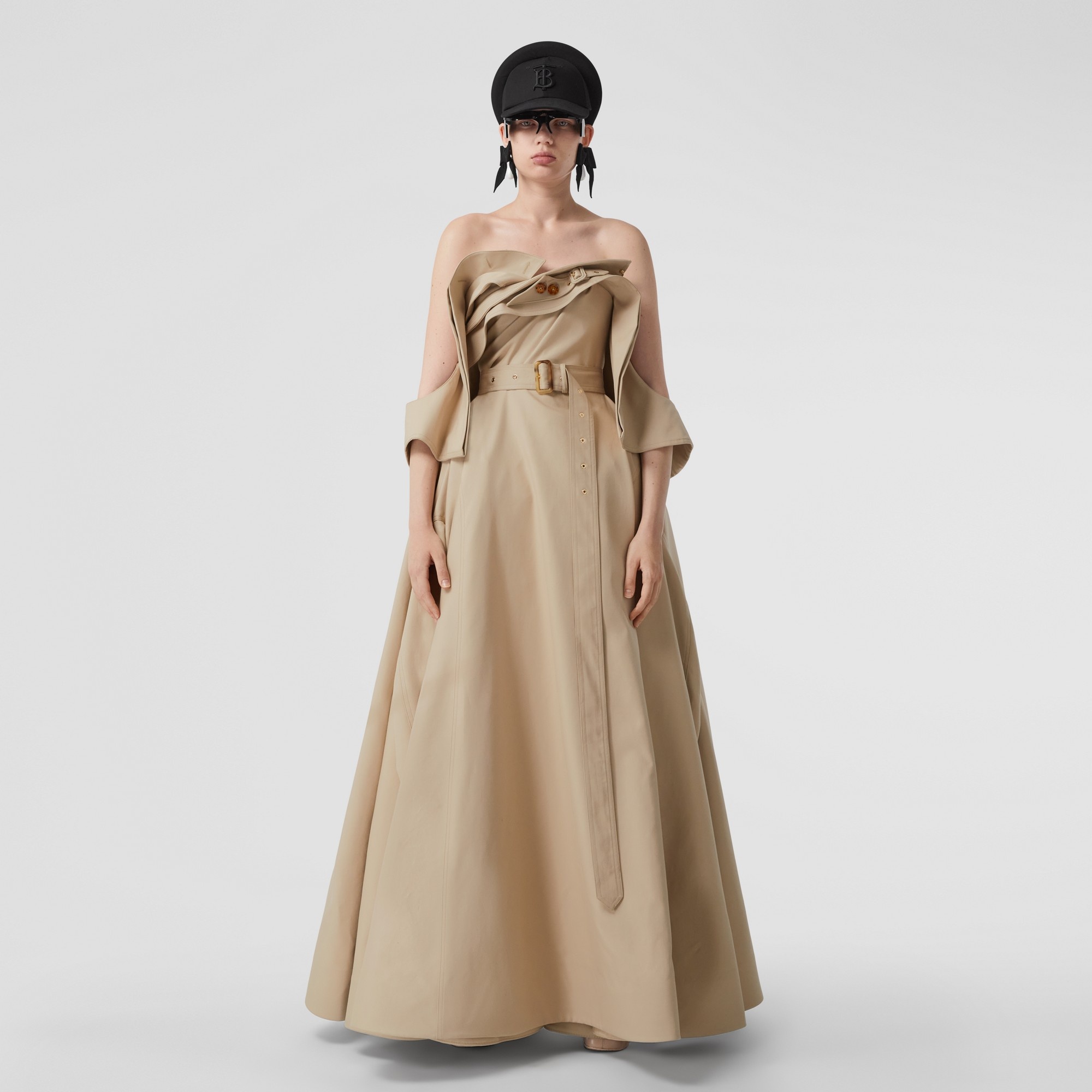 Cotton Gabardine Belted Trench Gown - 2