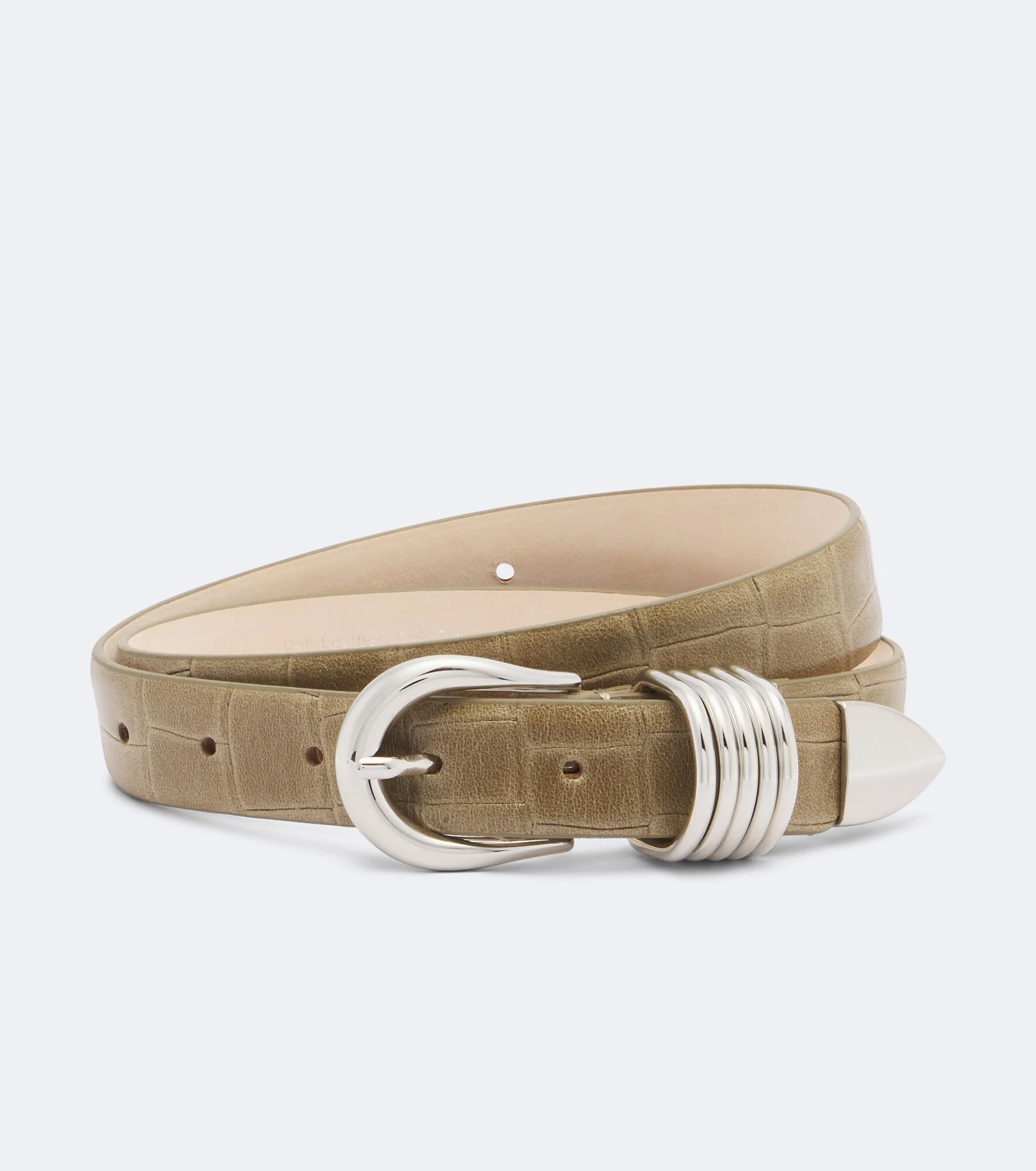 Hollyhock croc-effect leather belt - 1