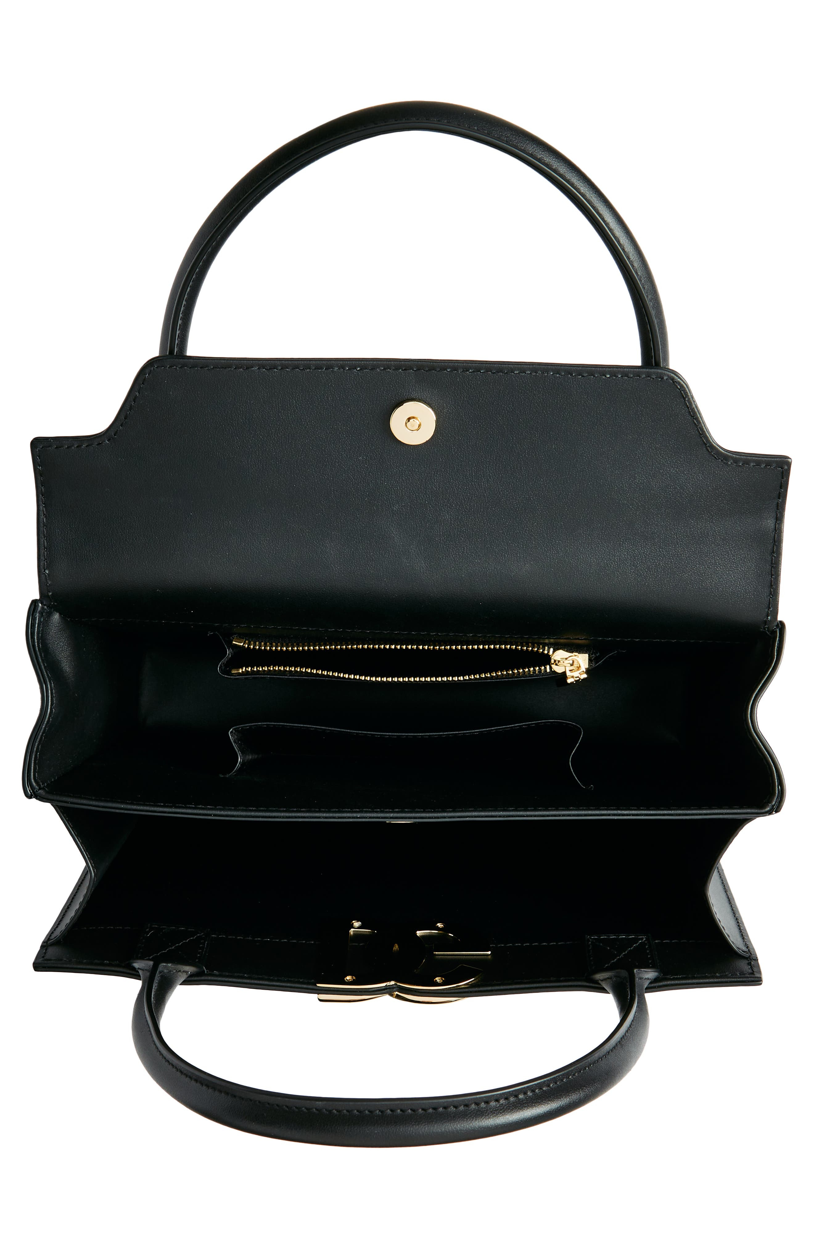 Dolce&Gabbana 3.5 Logo Leather Top Handle Bag in Black at Nordstrom - 4
