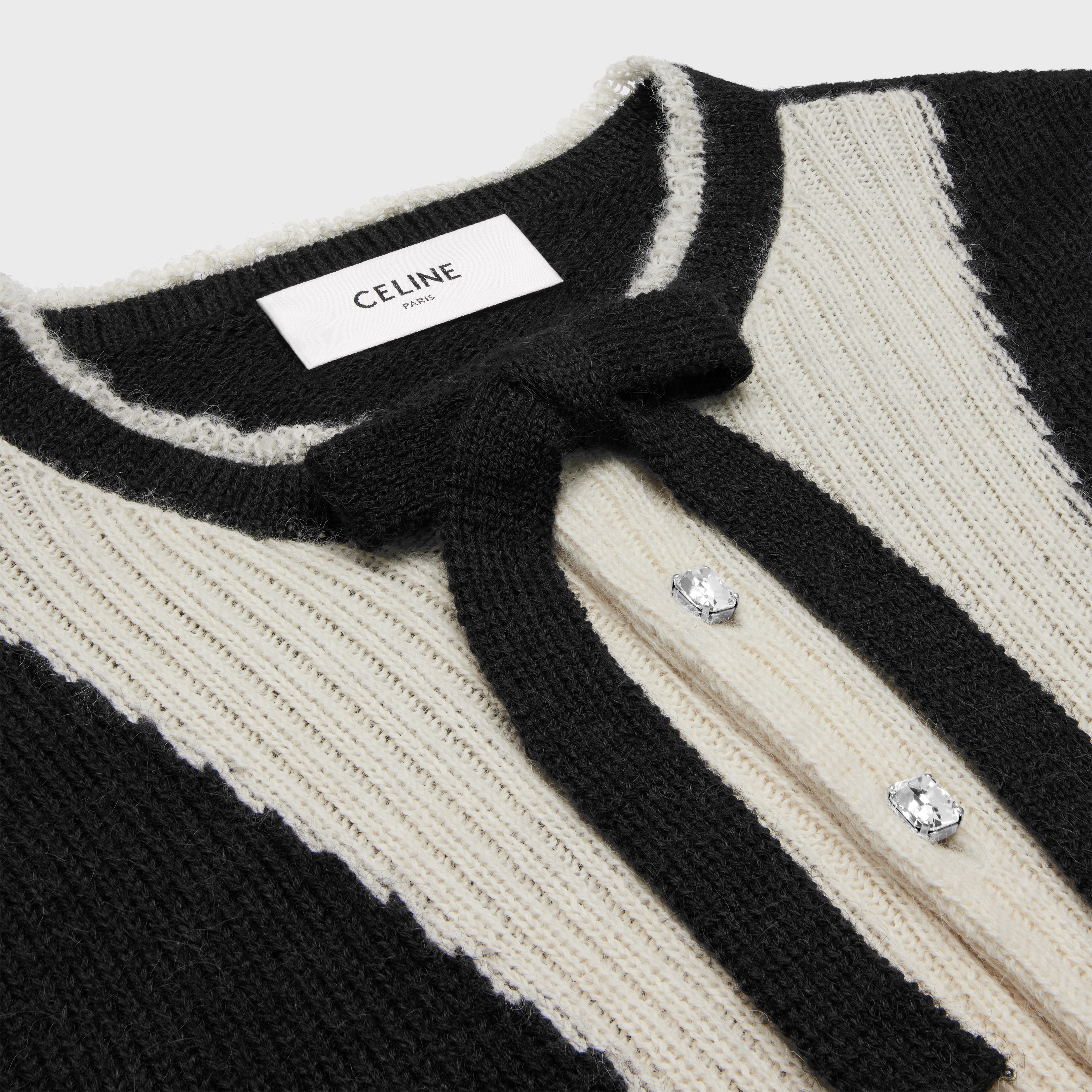 cardigan with bow in alpaca - 3
