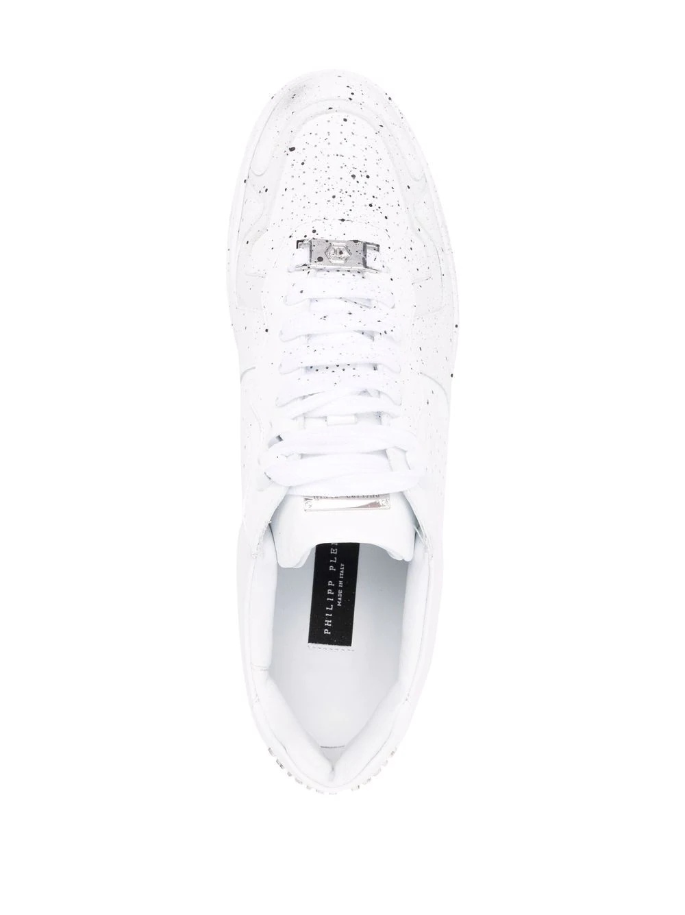 paint splatter-detail lace-up sneakers - 4