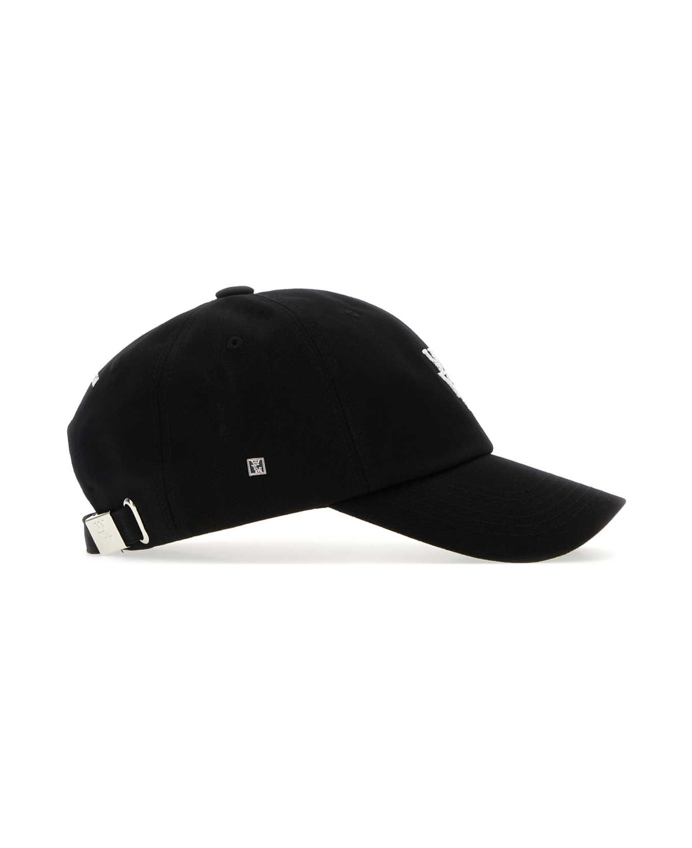 Black Cotton Baseball Cap - 2