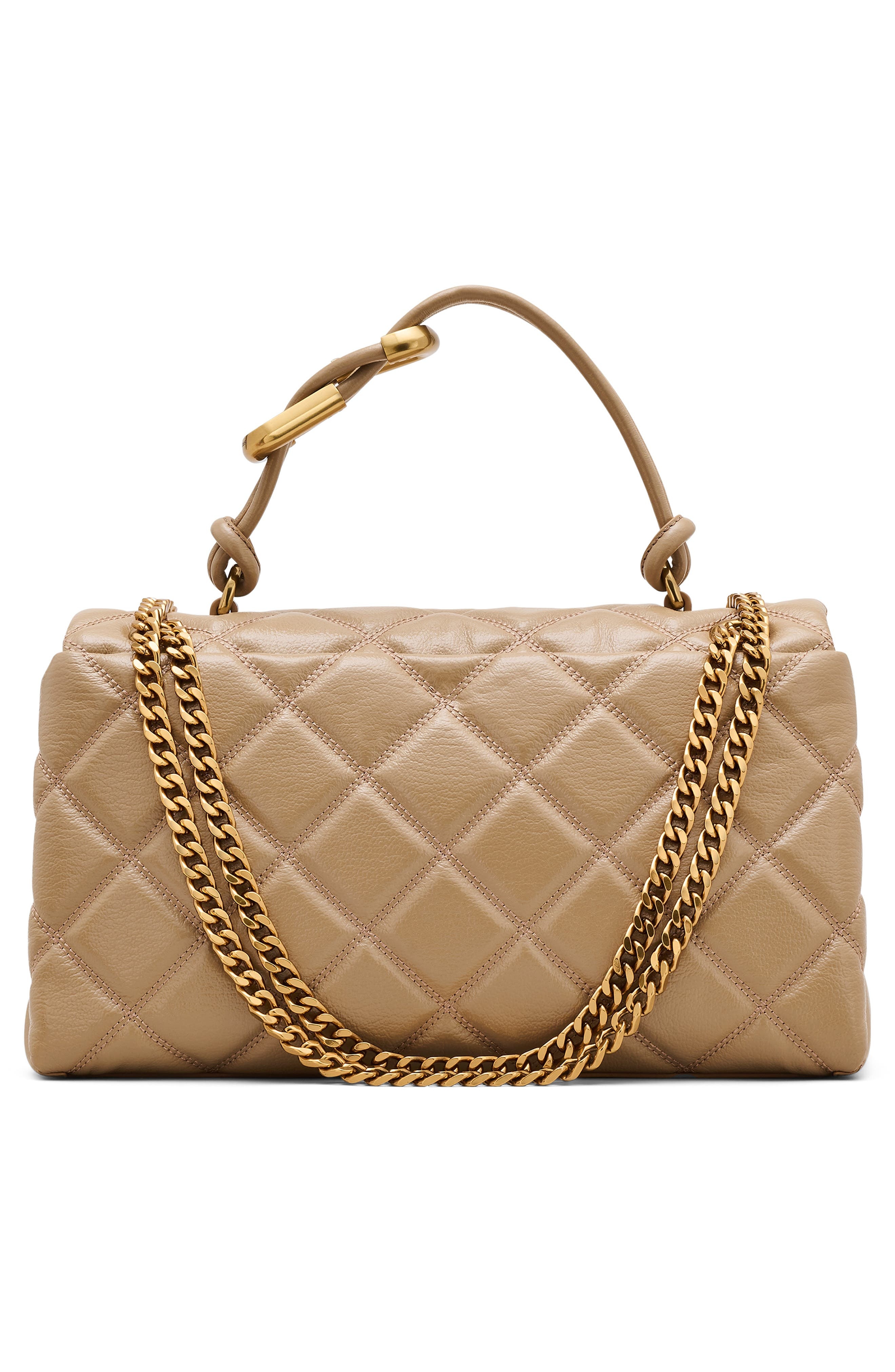 Marc Jacobs The Dual Chain Diamond Quilted Convertible Leather Shoulder Bag in Camel at Nordstrom - 5