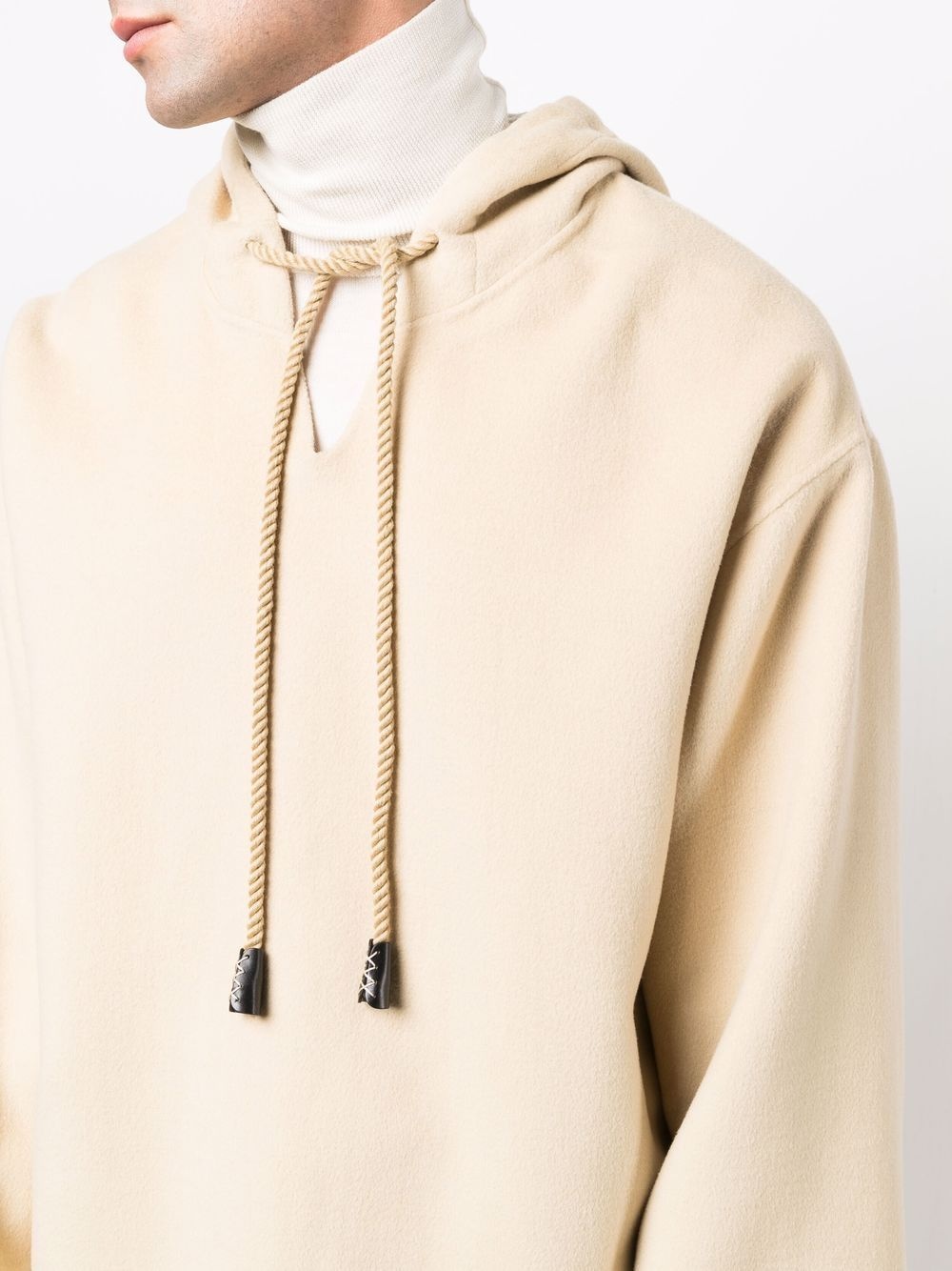 pilgrim collar wool smock hoodie - 6