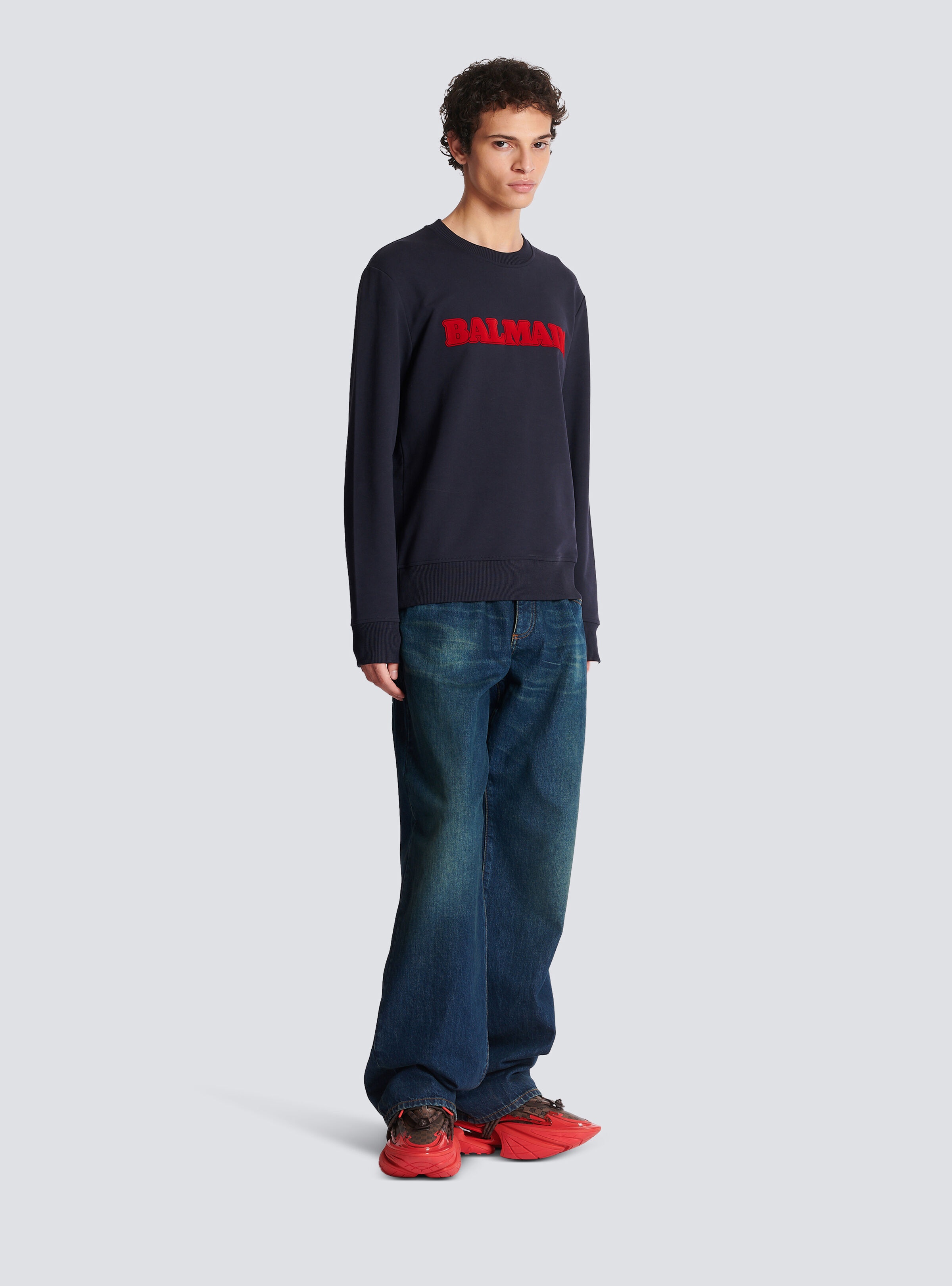 Flocked retro Balmain sweatshirt - 3