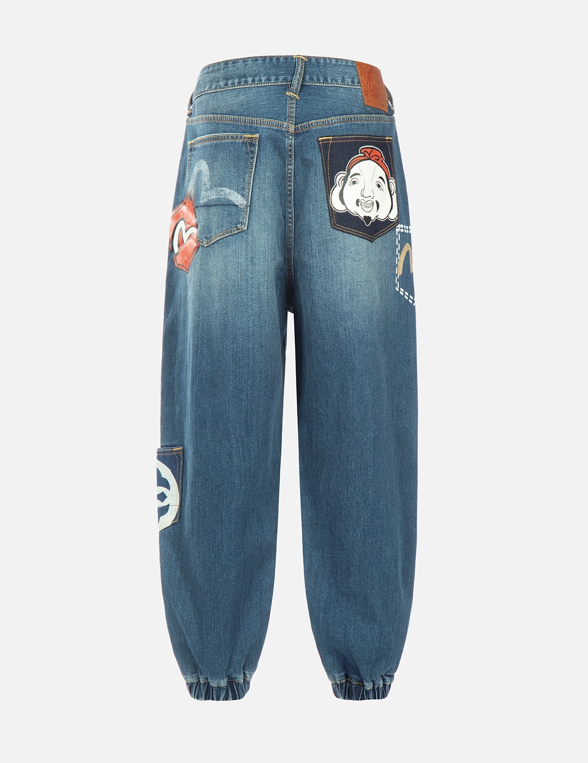 MULTI-POCKET WASHED DENIM JOGGERS - 2
