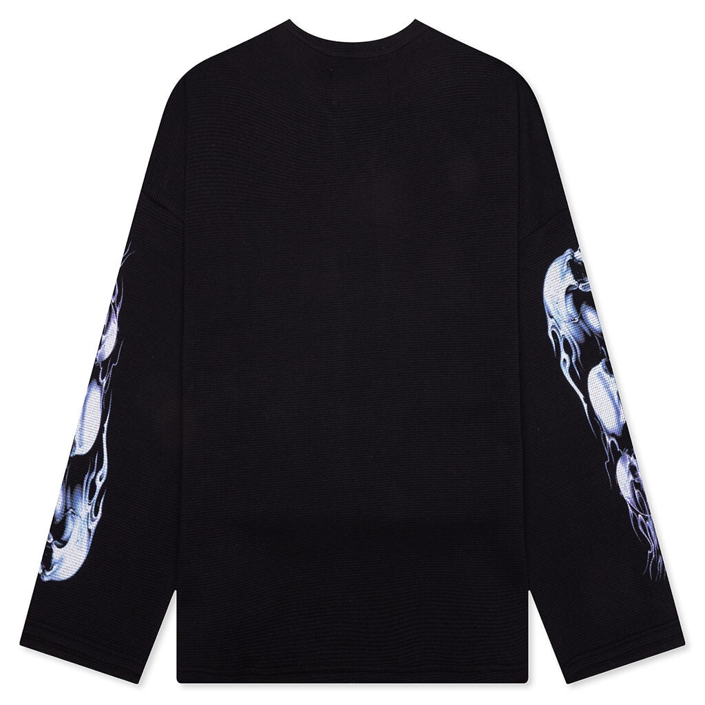 SKULL L/S TEE - BLACK/SILVER - 2