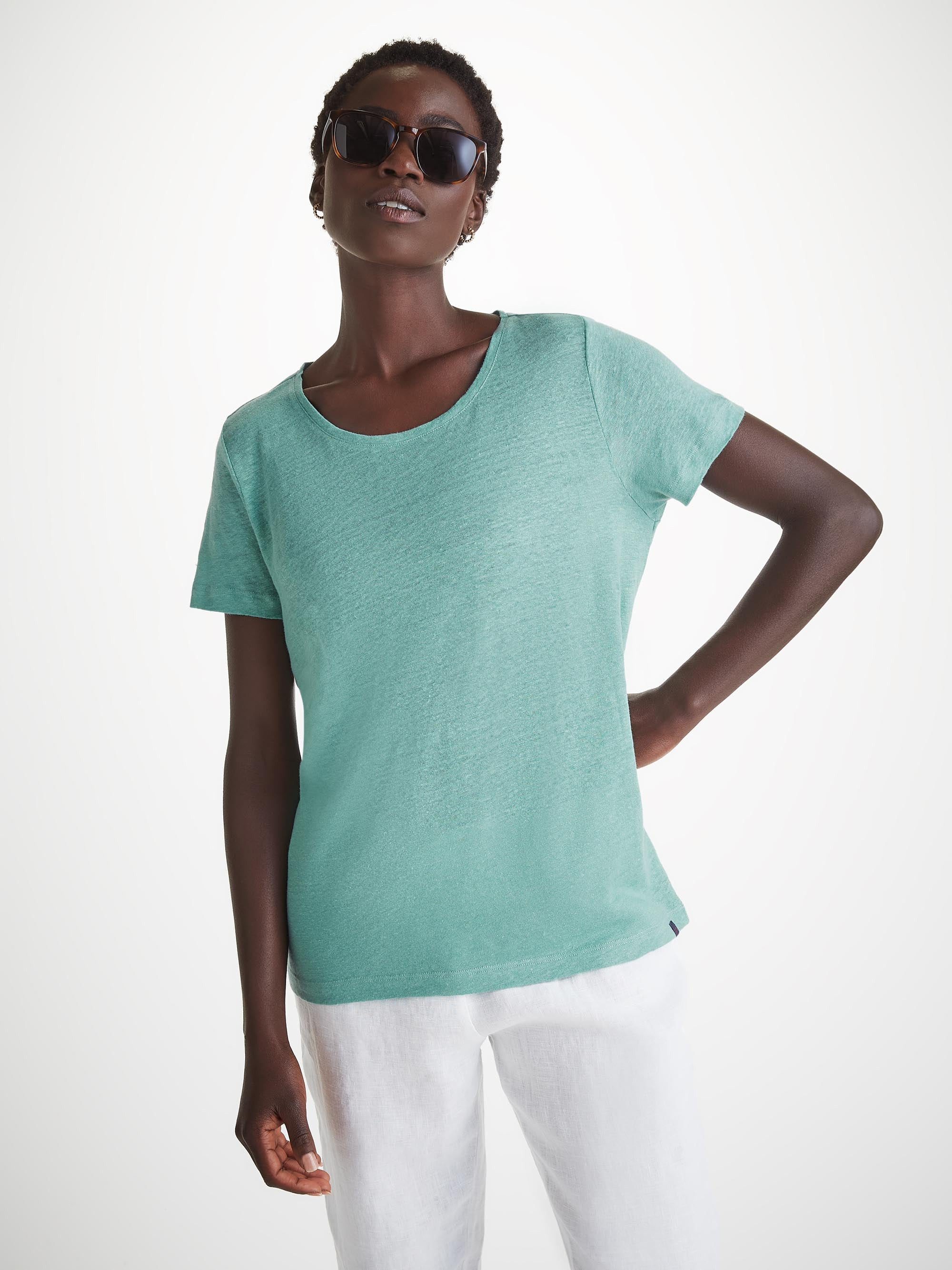 Women's T-Shirt Jordan Linen Soft Aqua - 3
