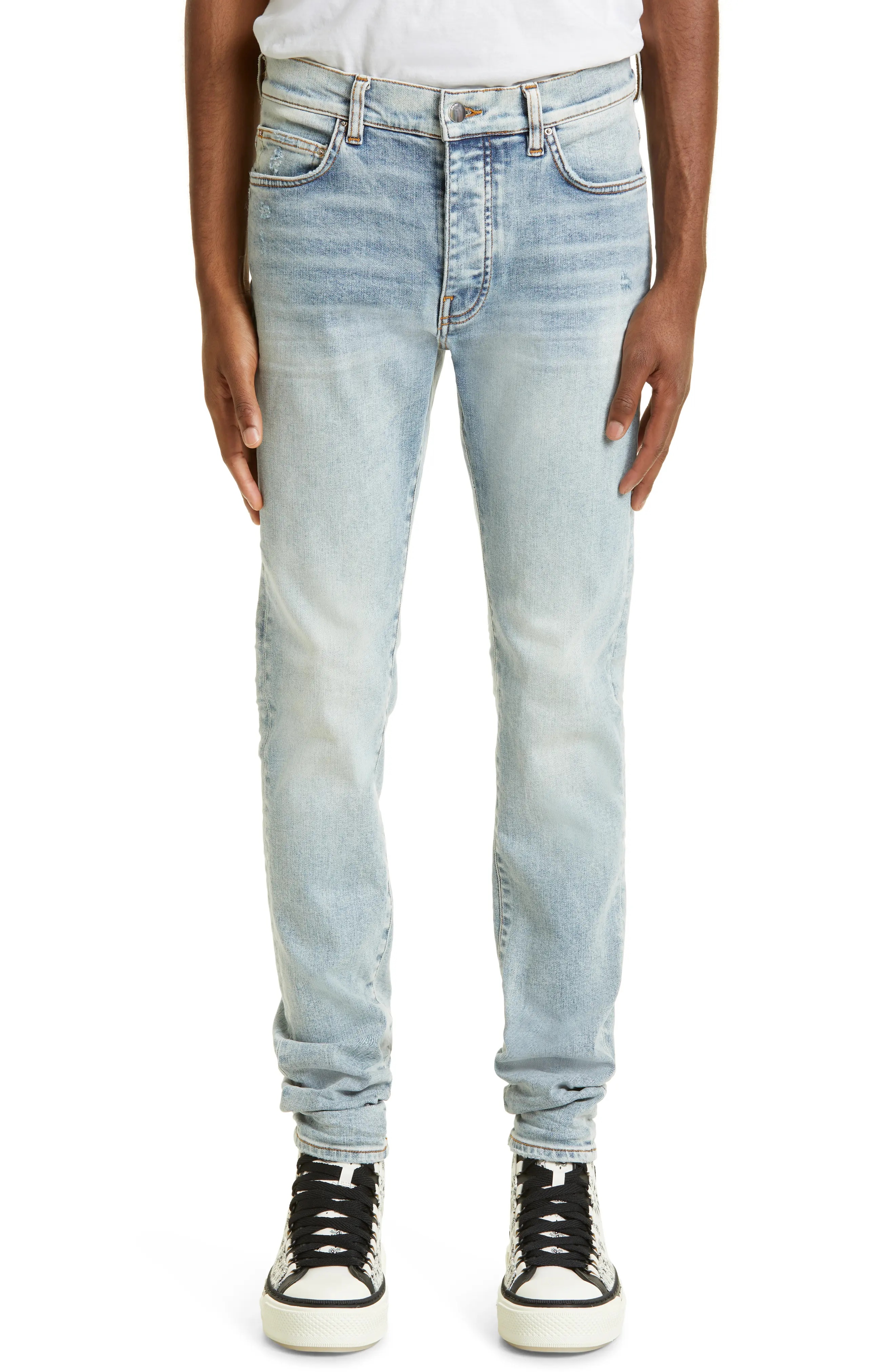 Stack Distressed Slim Fit Jeans - 1