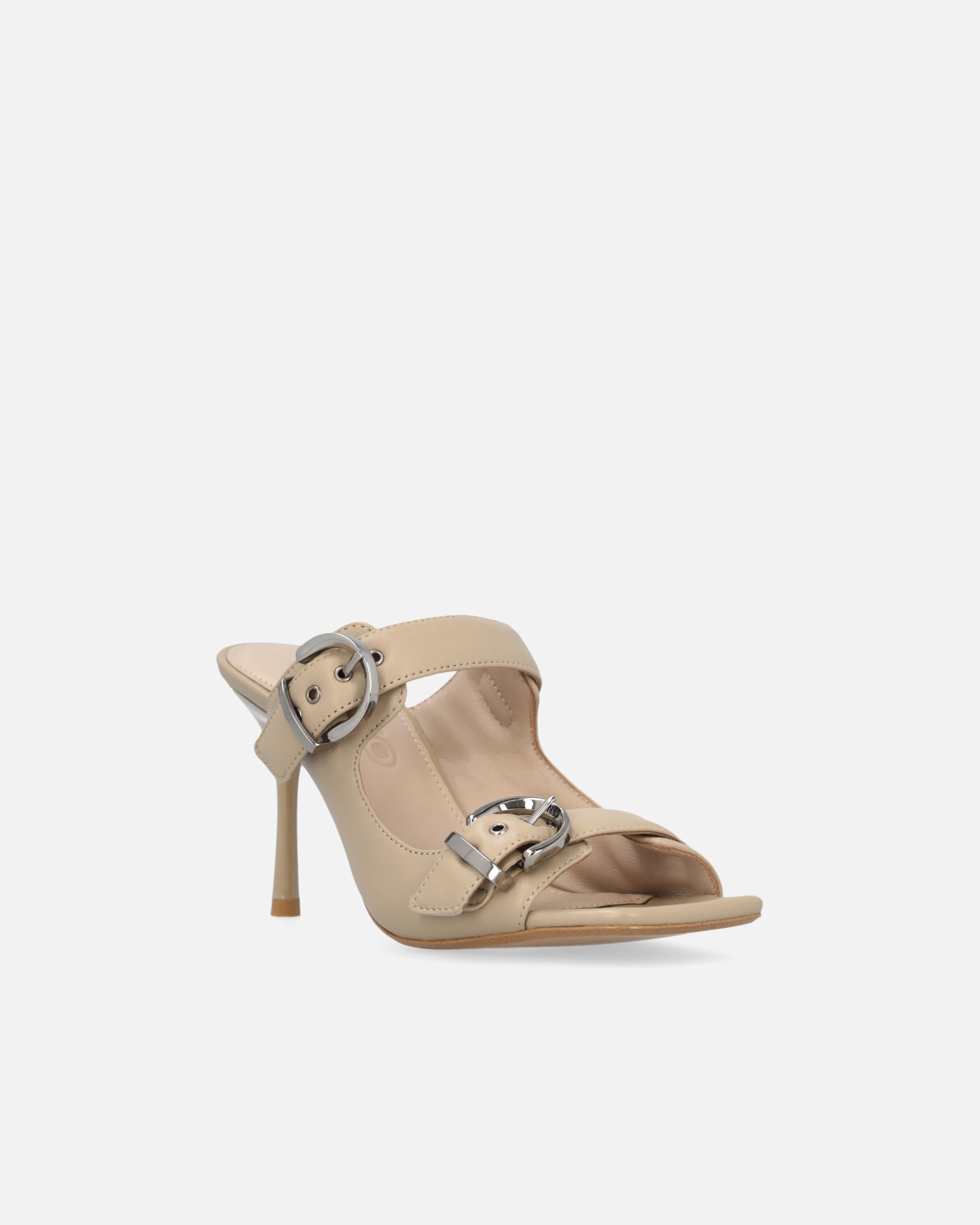 NAPPA LEATHER SANDALS WITH STRAPS AND HEEL - 2