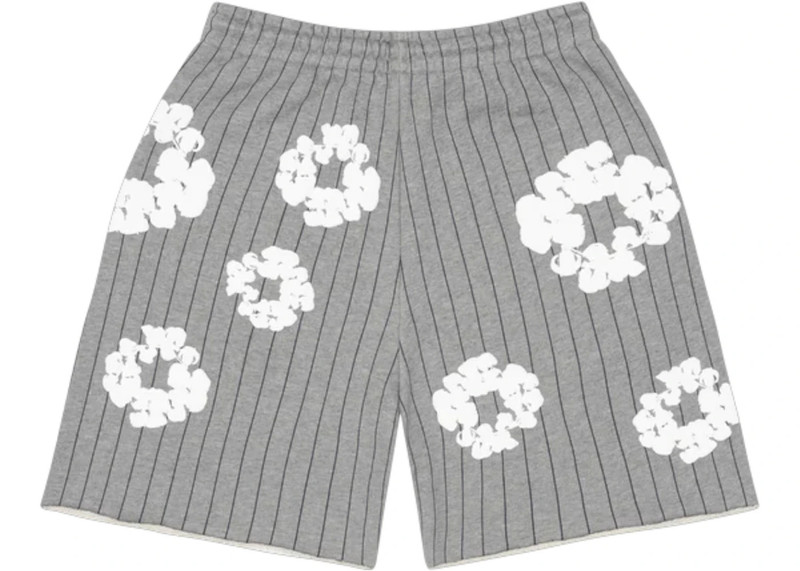 DENIM TEARS Denim Tears Pinstripe Wreath Sweatshort Grey outlook