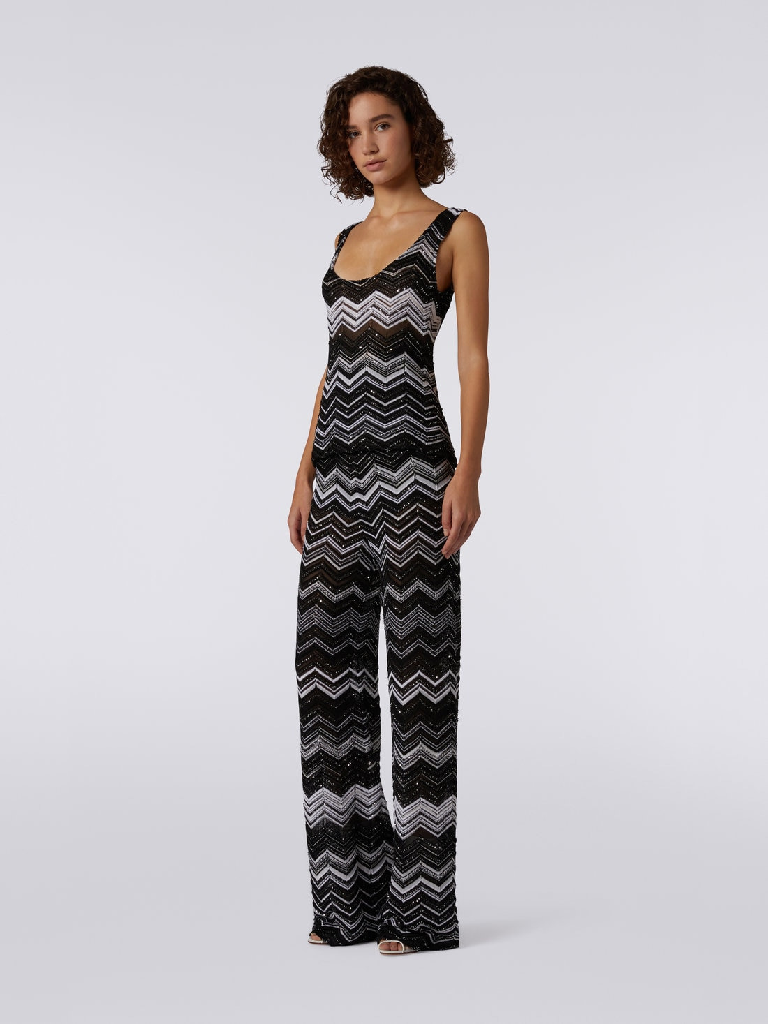 Viscose chevron tank top with sequins - 3