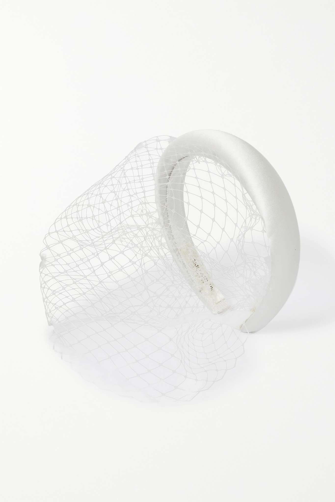 Tori Voilette mesh-trimmed satin headband - 1