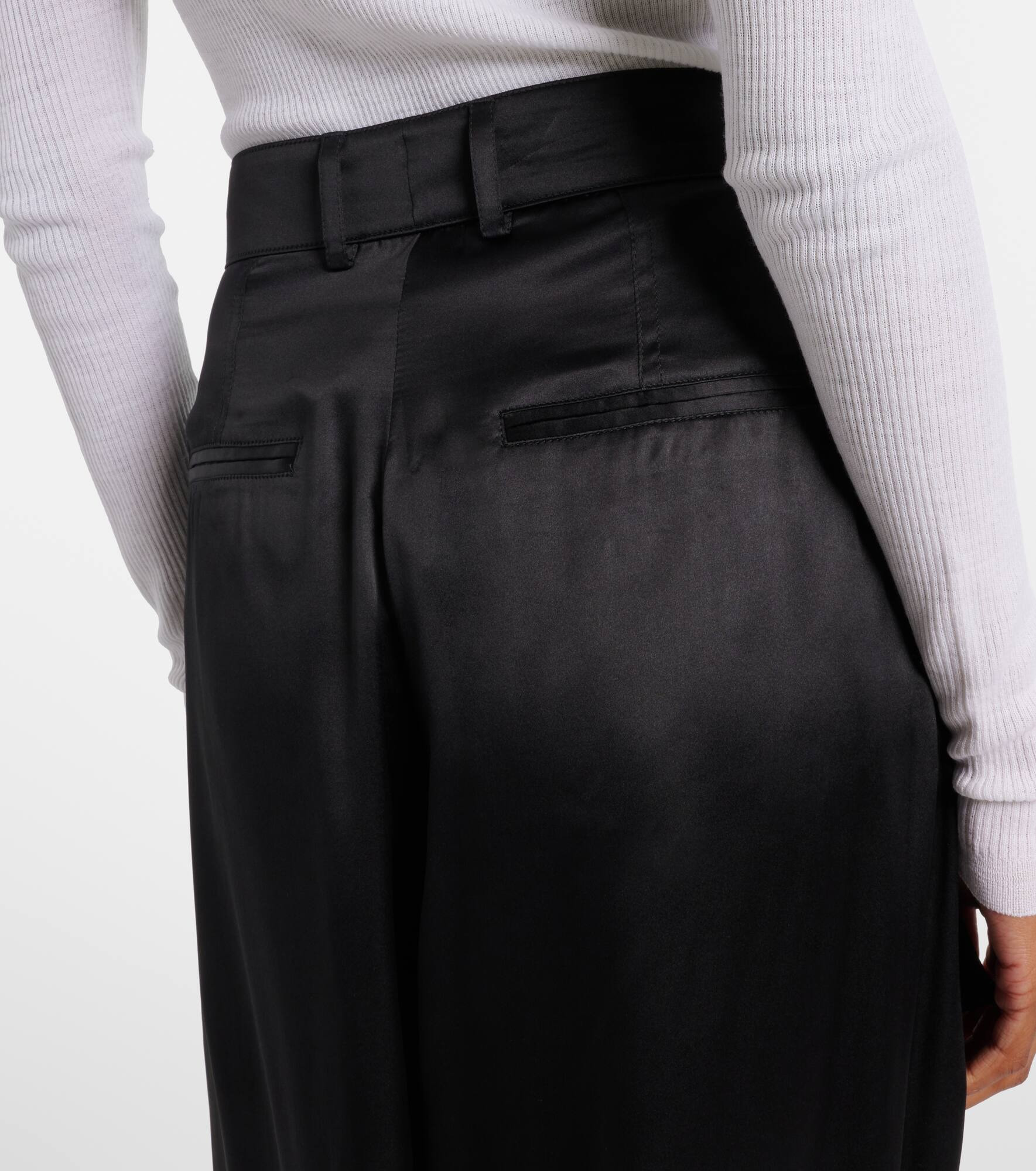 High-rise silk satin cargo pants - 6