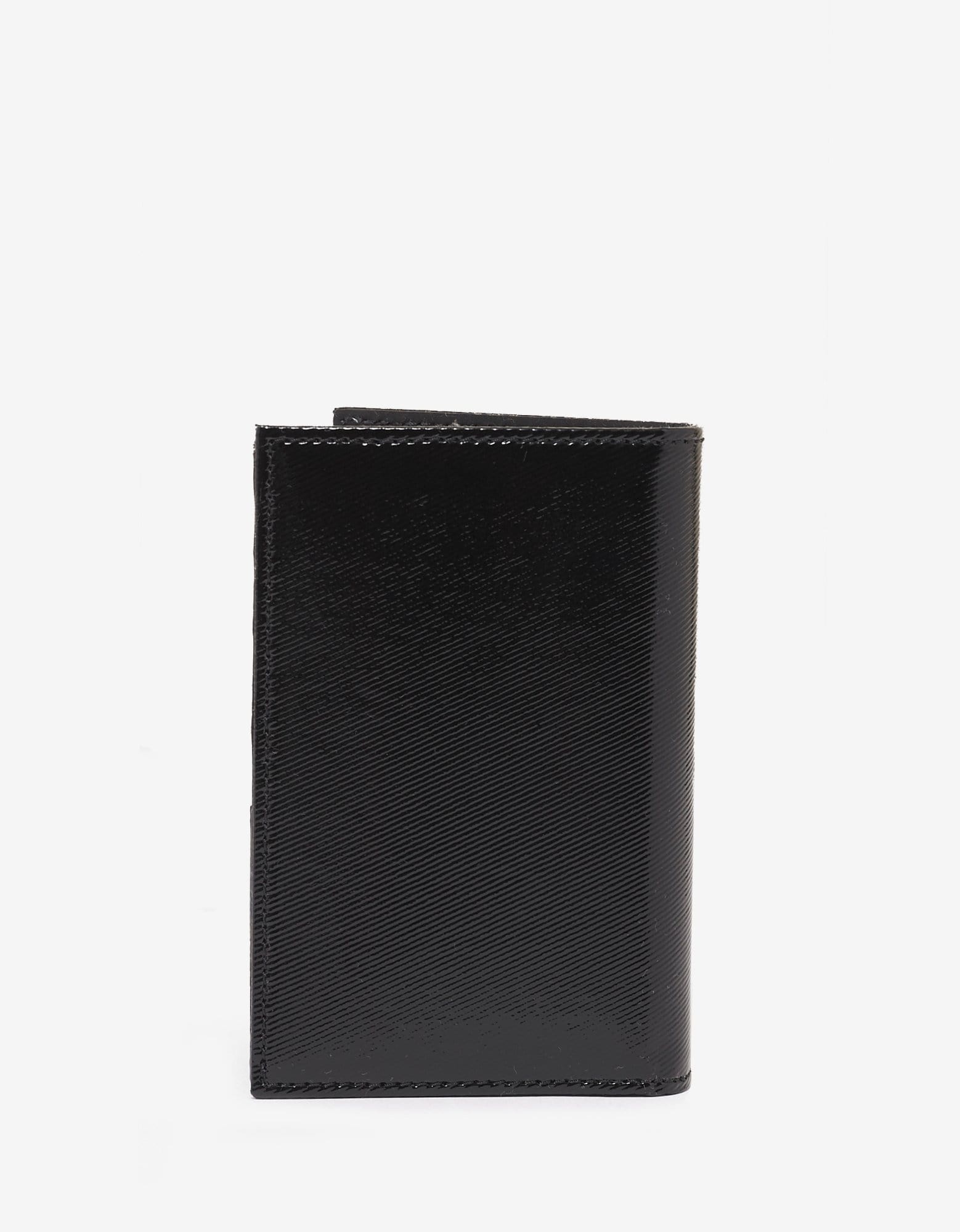 Black Patent Leather VLTN Card Wallet - 3