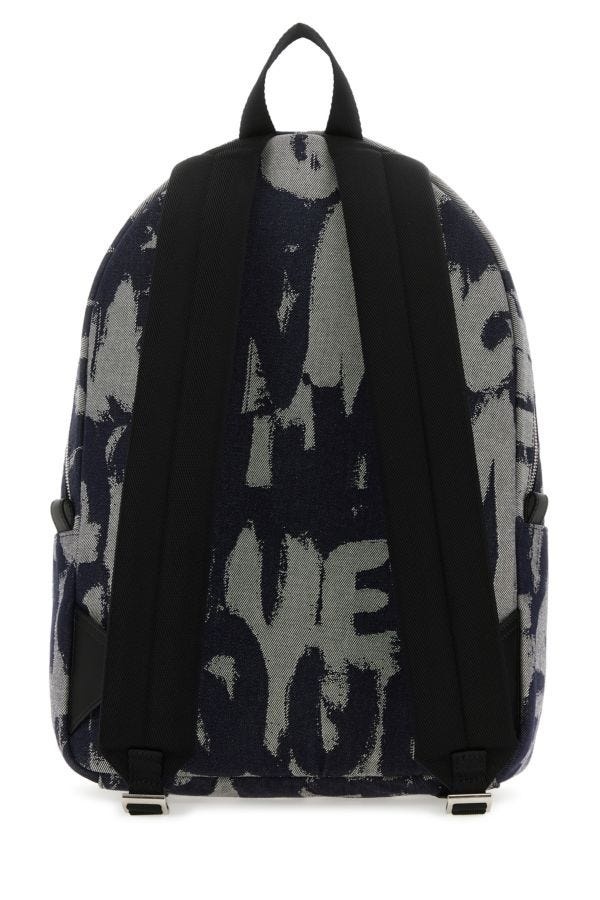 Embroidered fabric McQueen Graffiti backpack - 3