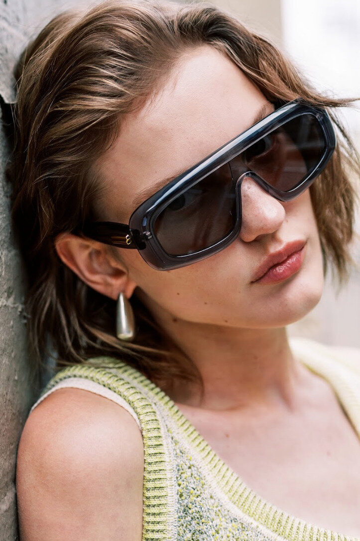 Mask-Frame Acetate, Bio-Nylon Sunglasses grey - 2