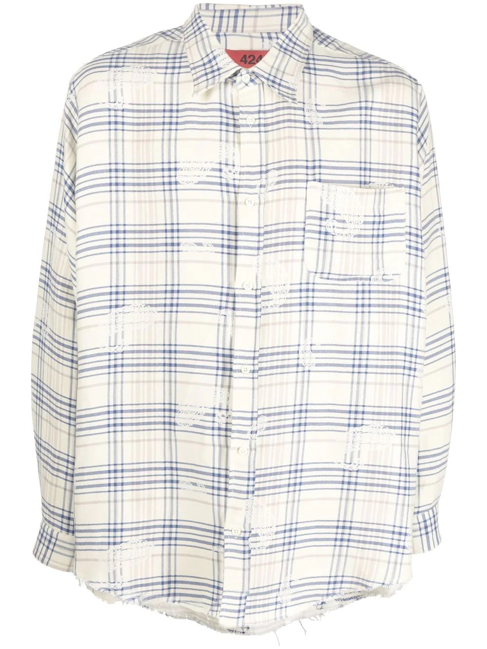 plaid-check long-sleeve shirt - 1