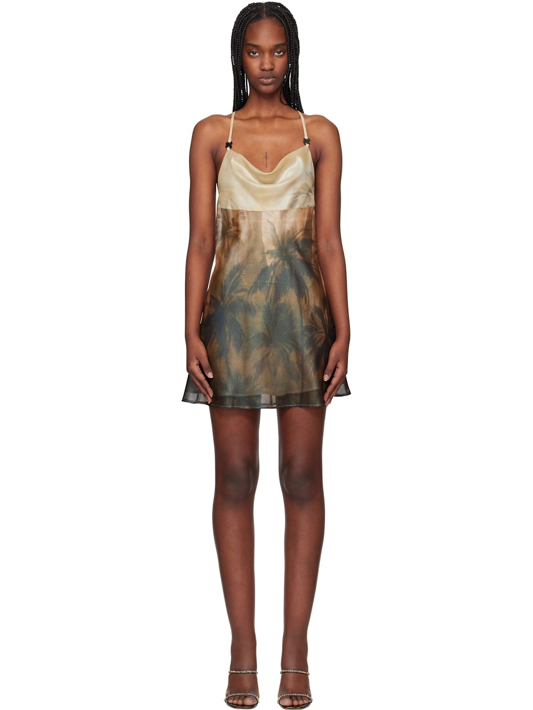 Multicolor Sunset Palms Minidress - 1