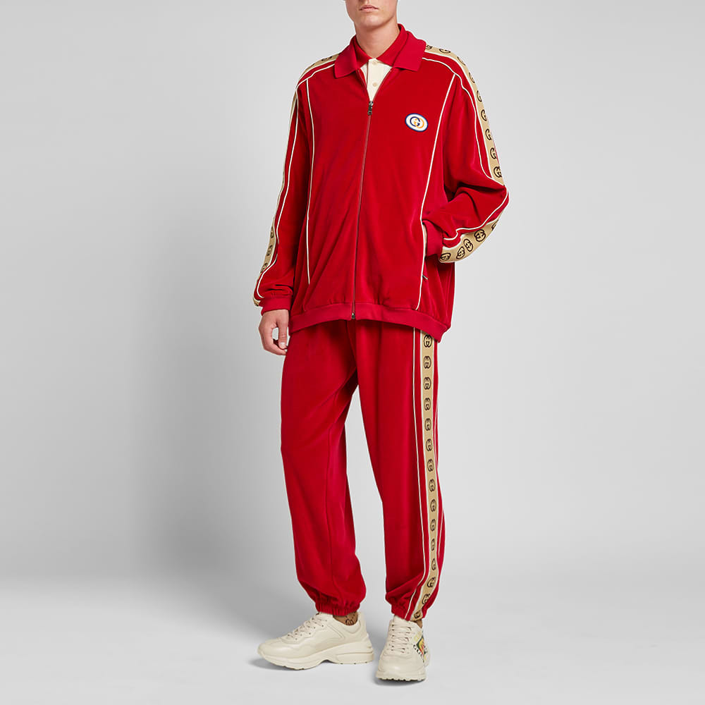 Gucci Velour Taped Oversized Track Jacket 'Red' 573302-XJA6U-6503 - 2