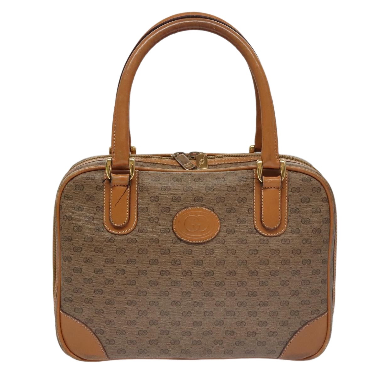 GUCCI Micro GG Supreme Hand Bag Pvc Leather Beige Gold - 2