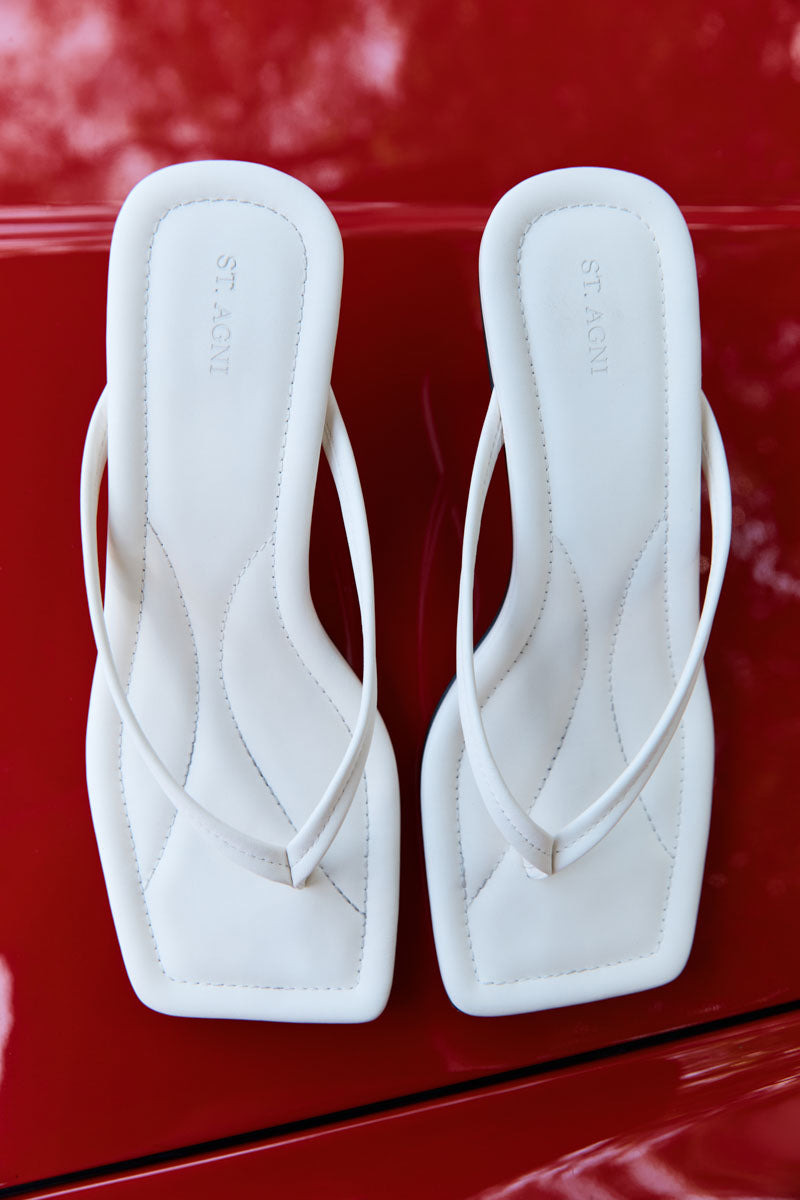 Thong Detail Heel - Off White - 7