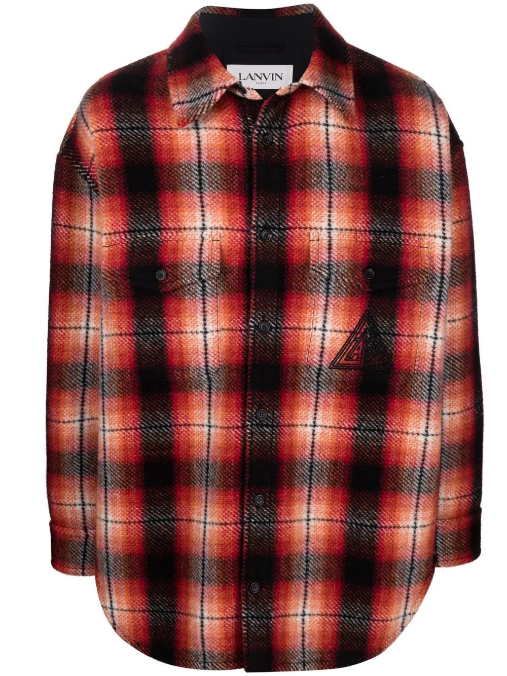 checked oversized shirt jacket - 1