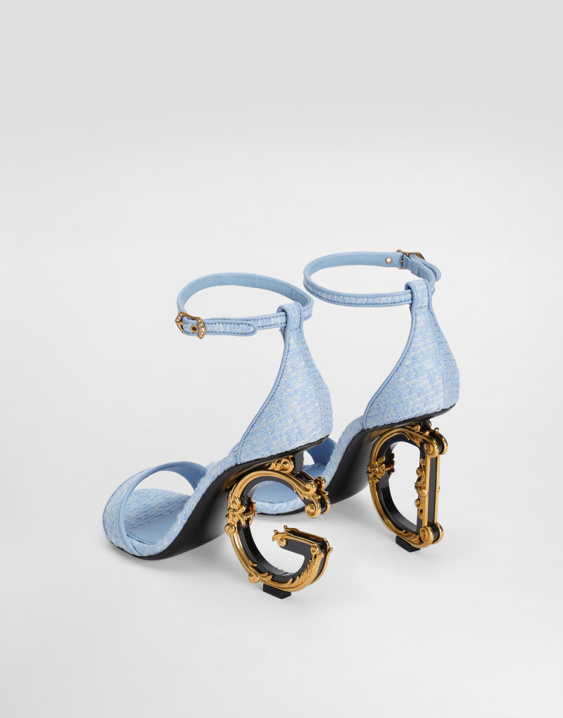 Dolce & Gabbana Bouclé fabric sandals with Baroque DG detail outlook