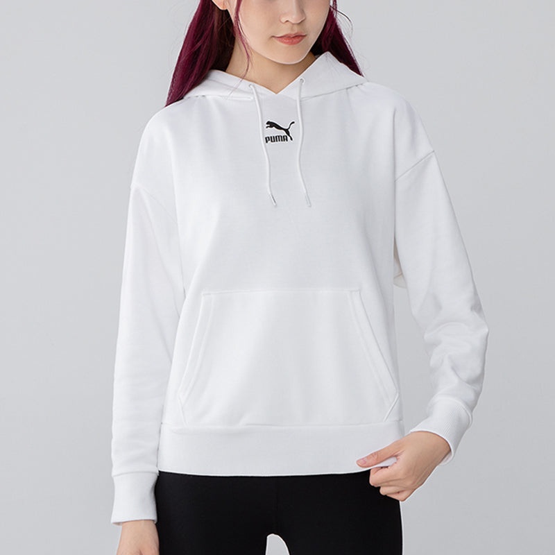 (WMNS) PUMA Classics Logo Graphics Hoodie 'White' 533155-02 - 3