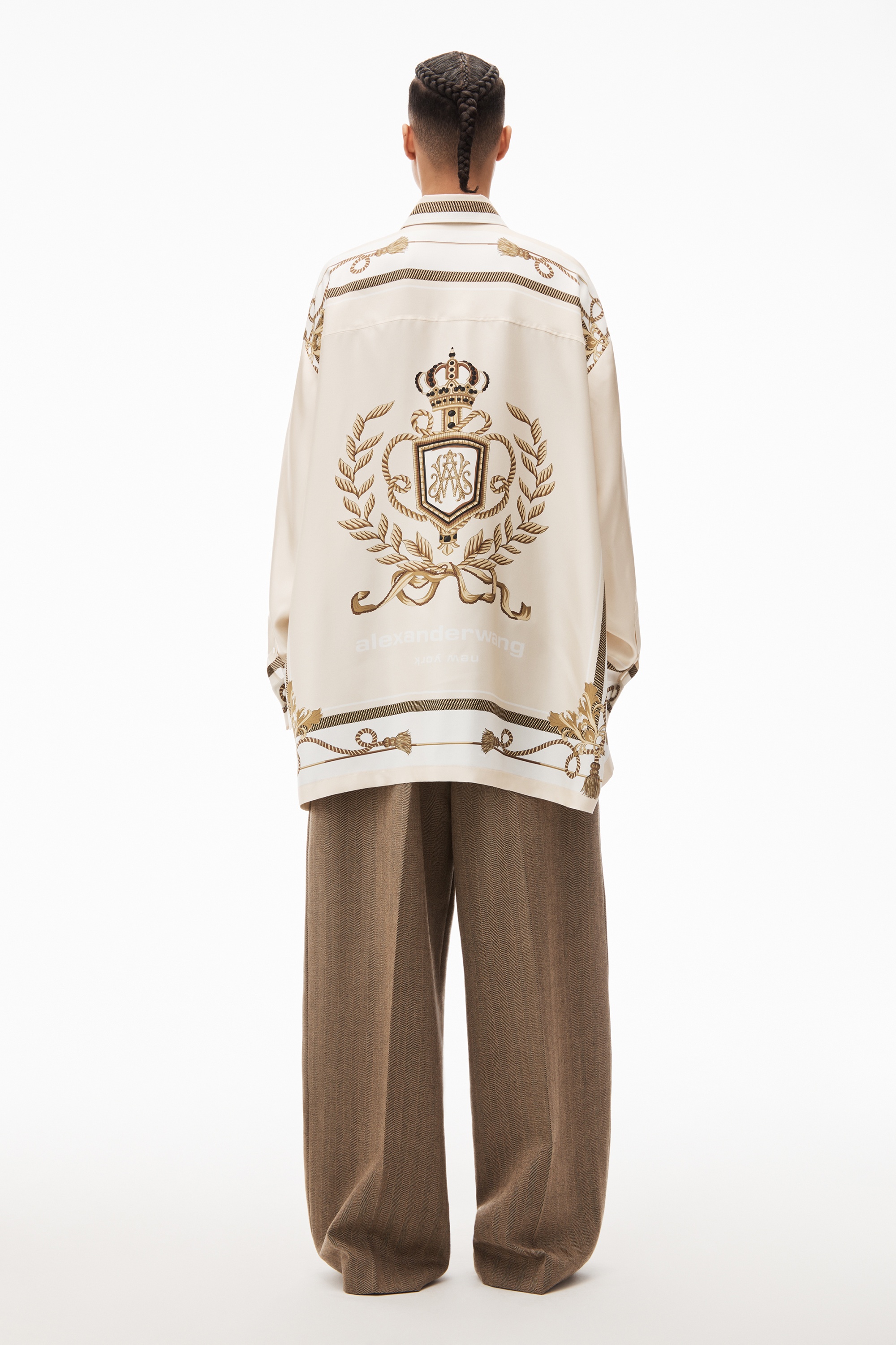baroque button down in silk twill - 4