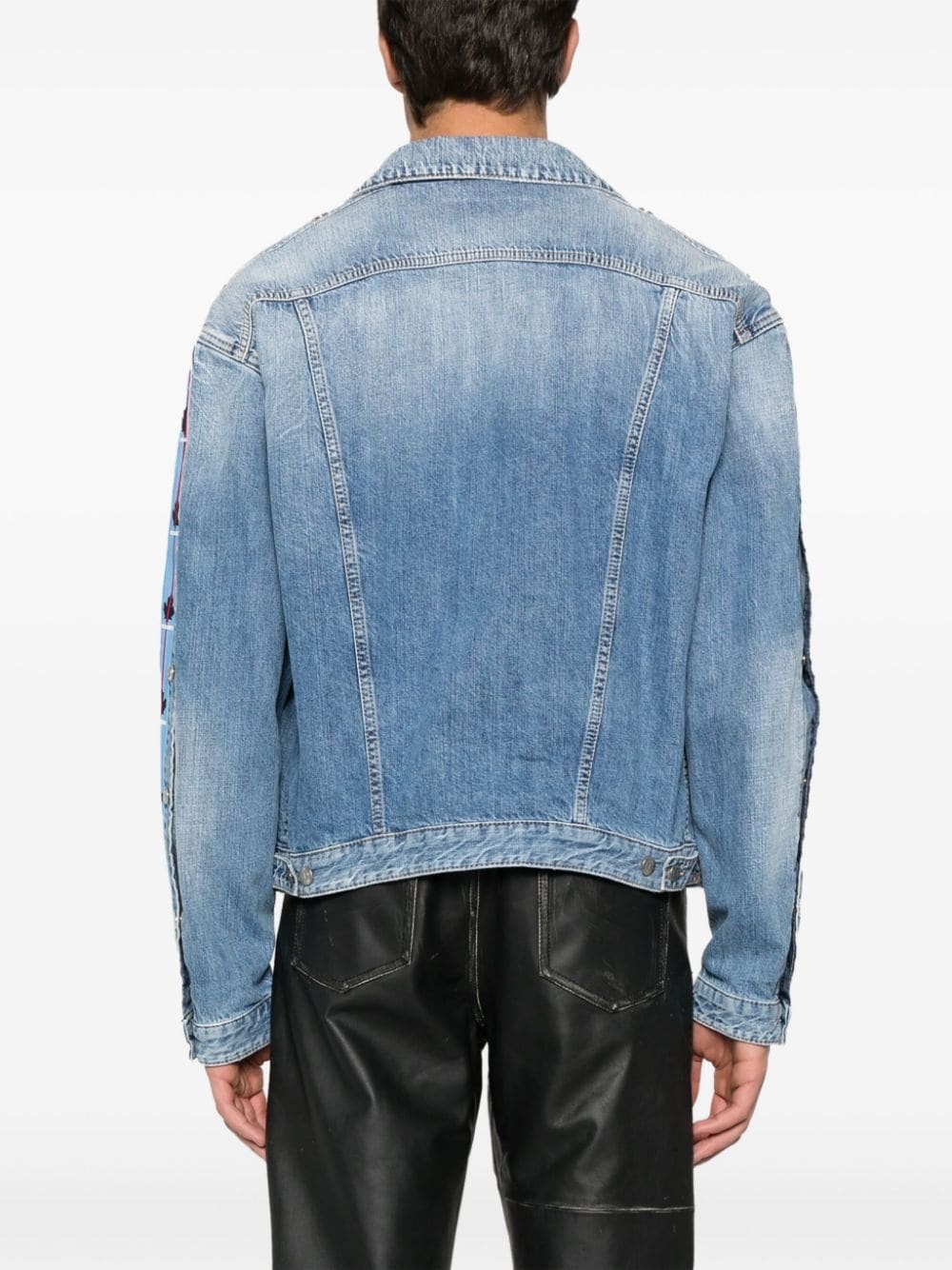 Dan logo-panels denim jacket - 4