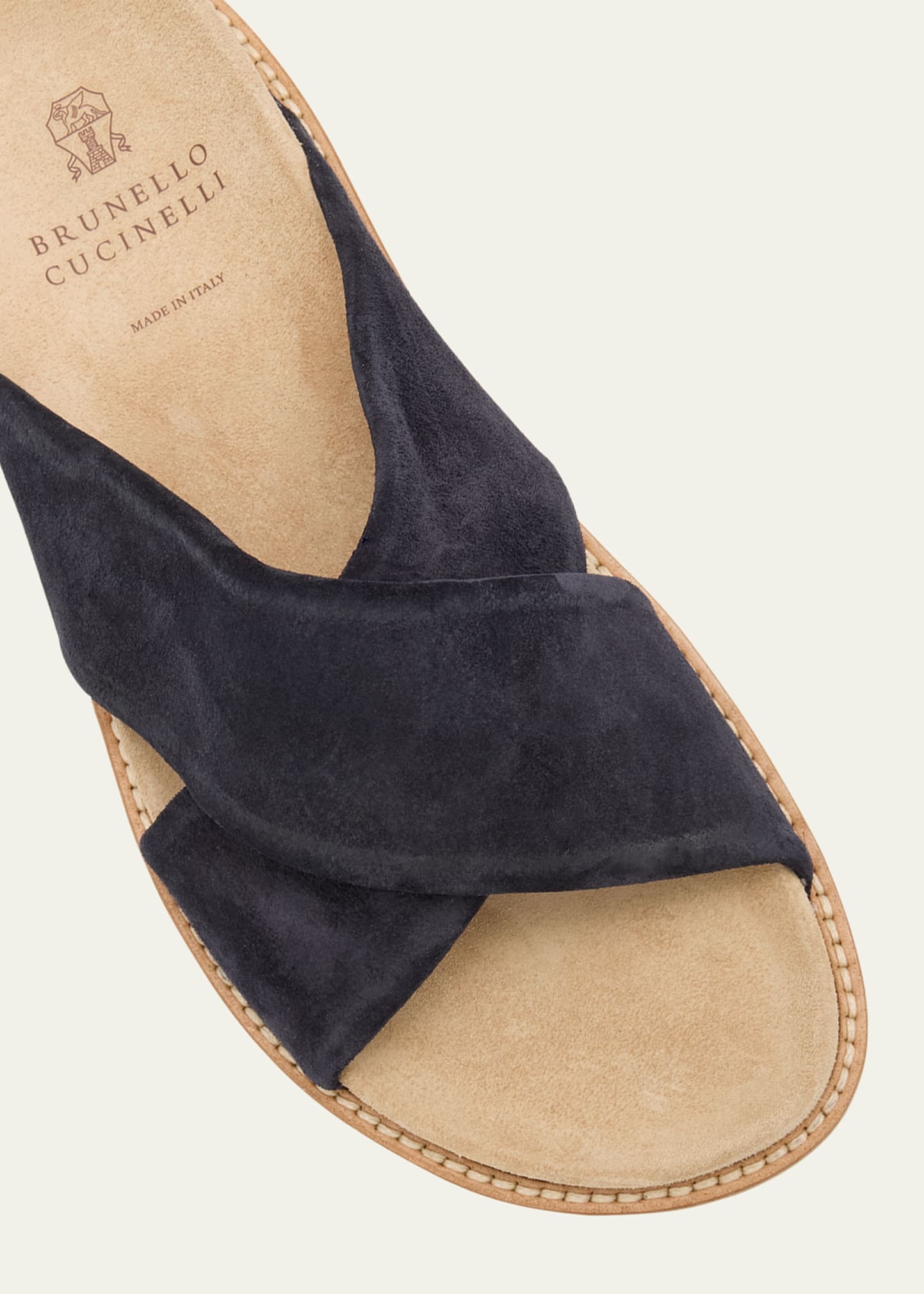 Men's Criss-Cross Suede Slide Sandals - 4