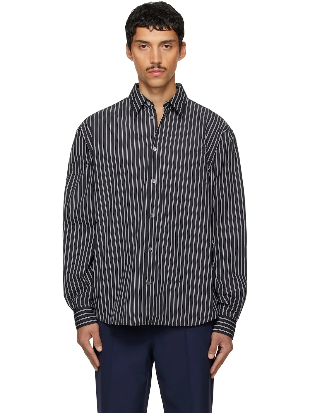 Black Striped Shirt - 1