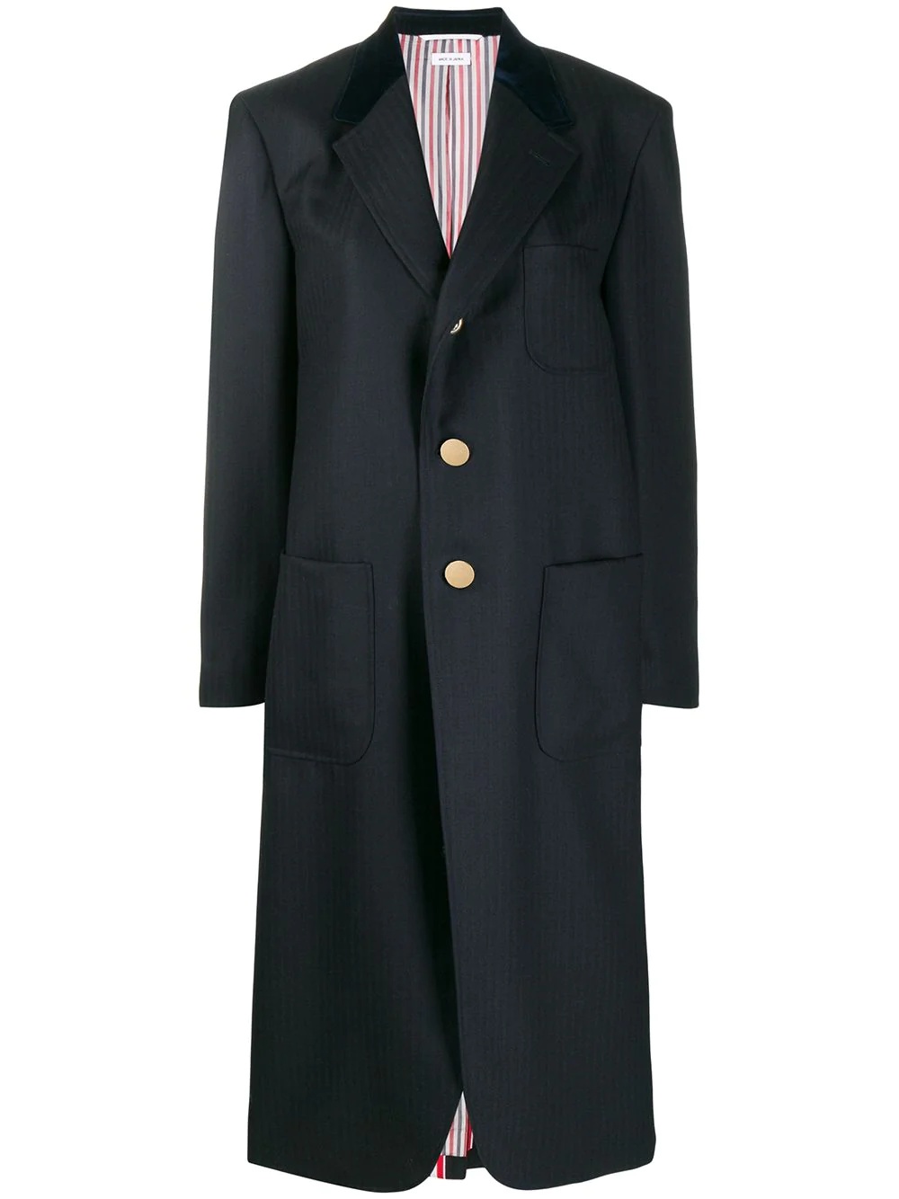 oversized button-front coat - 1