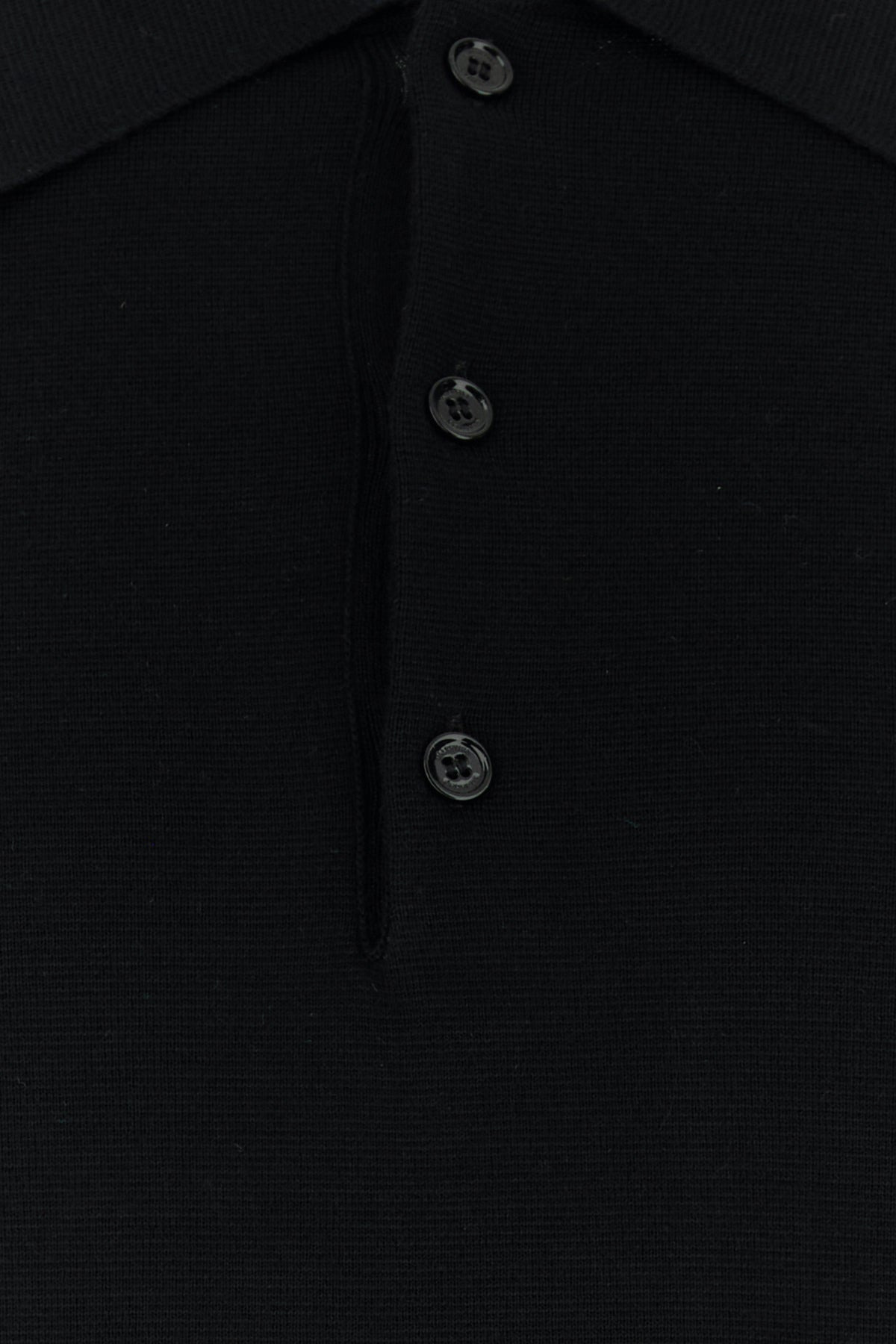 Black wool polo shirt - 3