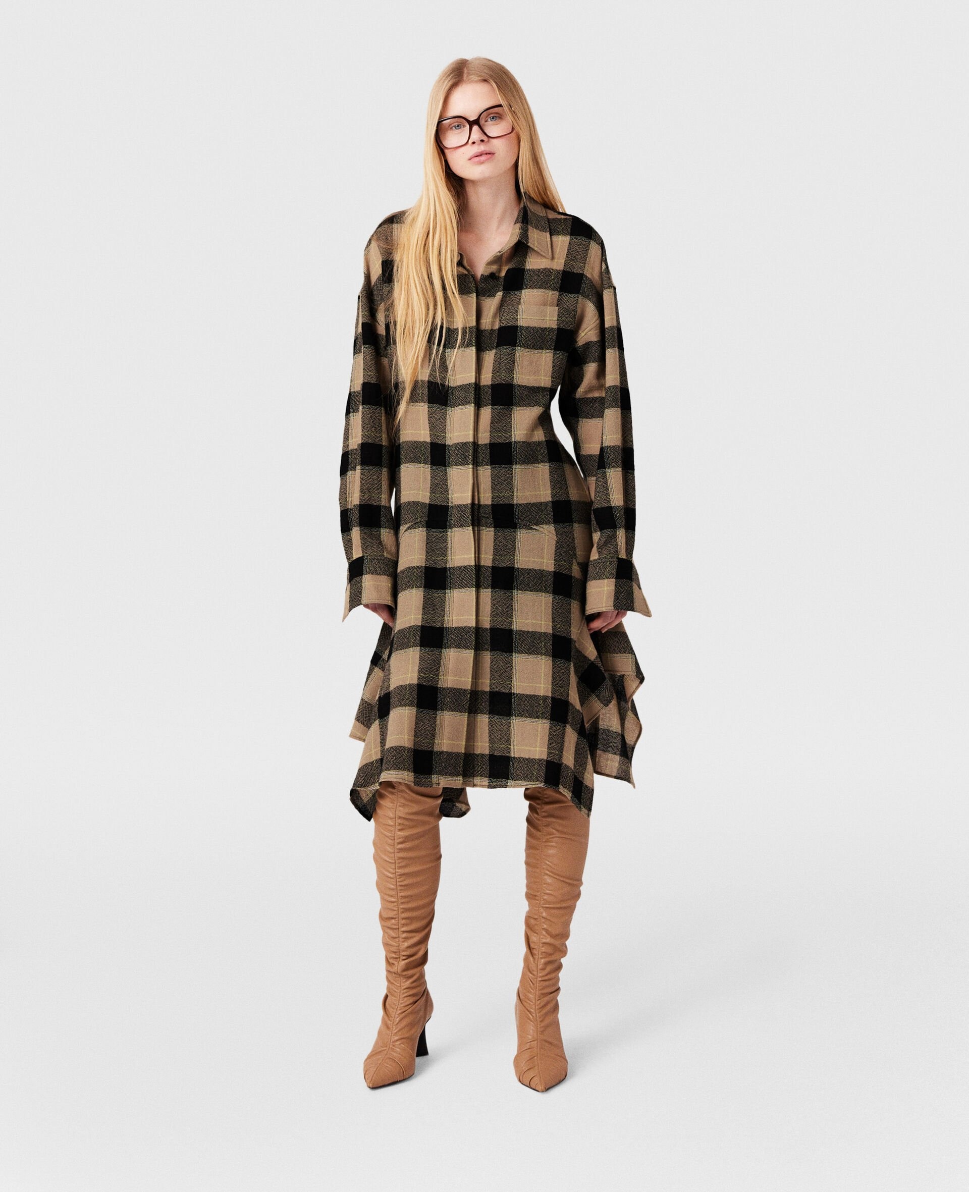 Flared Check Midi Dress - 5