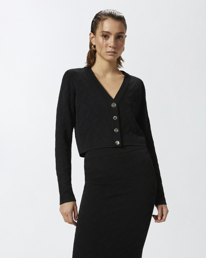 PINKO MONOGRAM V-NECK CROPPED CARDIGAN outlook