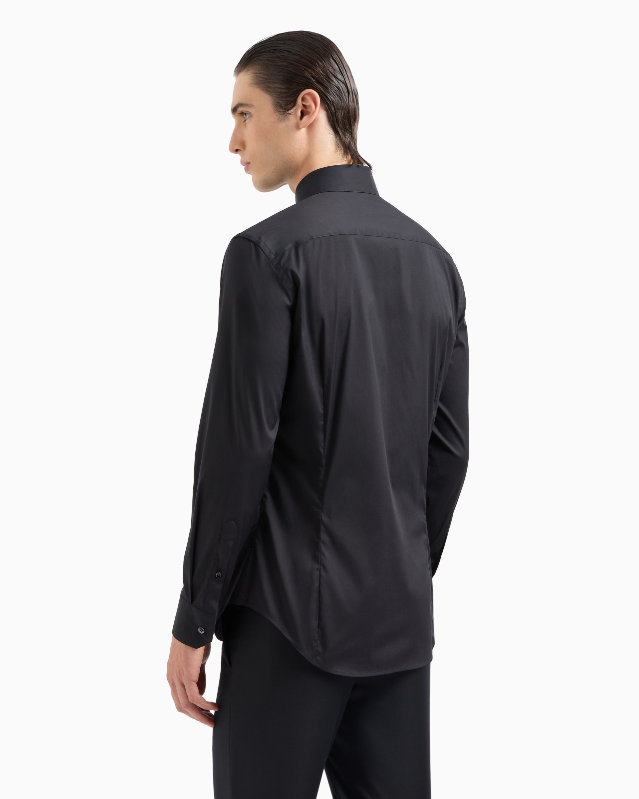 Stretch fabric shirt with collar stays - 3