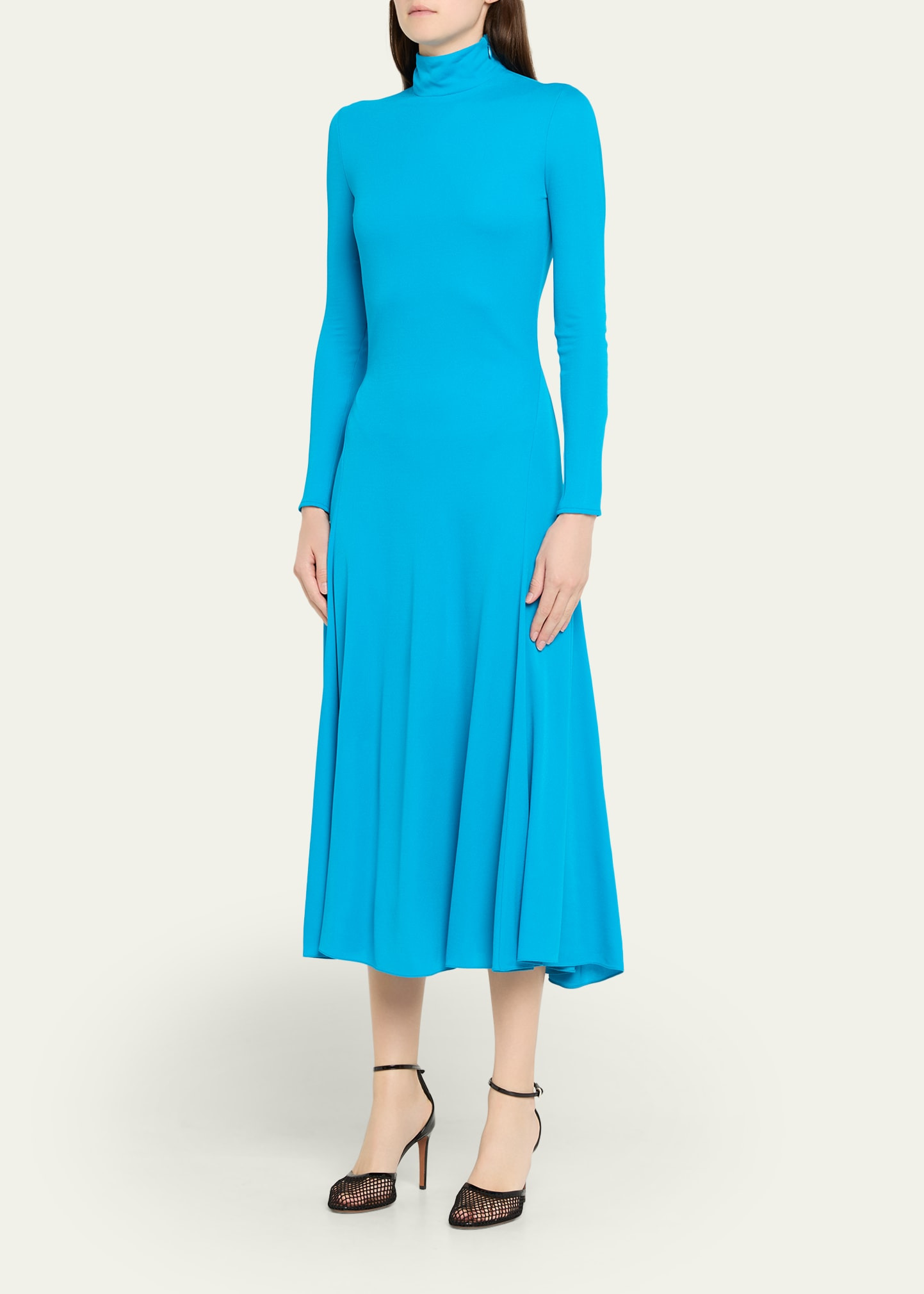 Heart Cutout Turtleneck Long-Sleeve Maxi Dress - 4