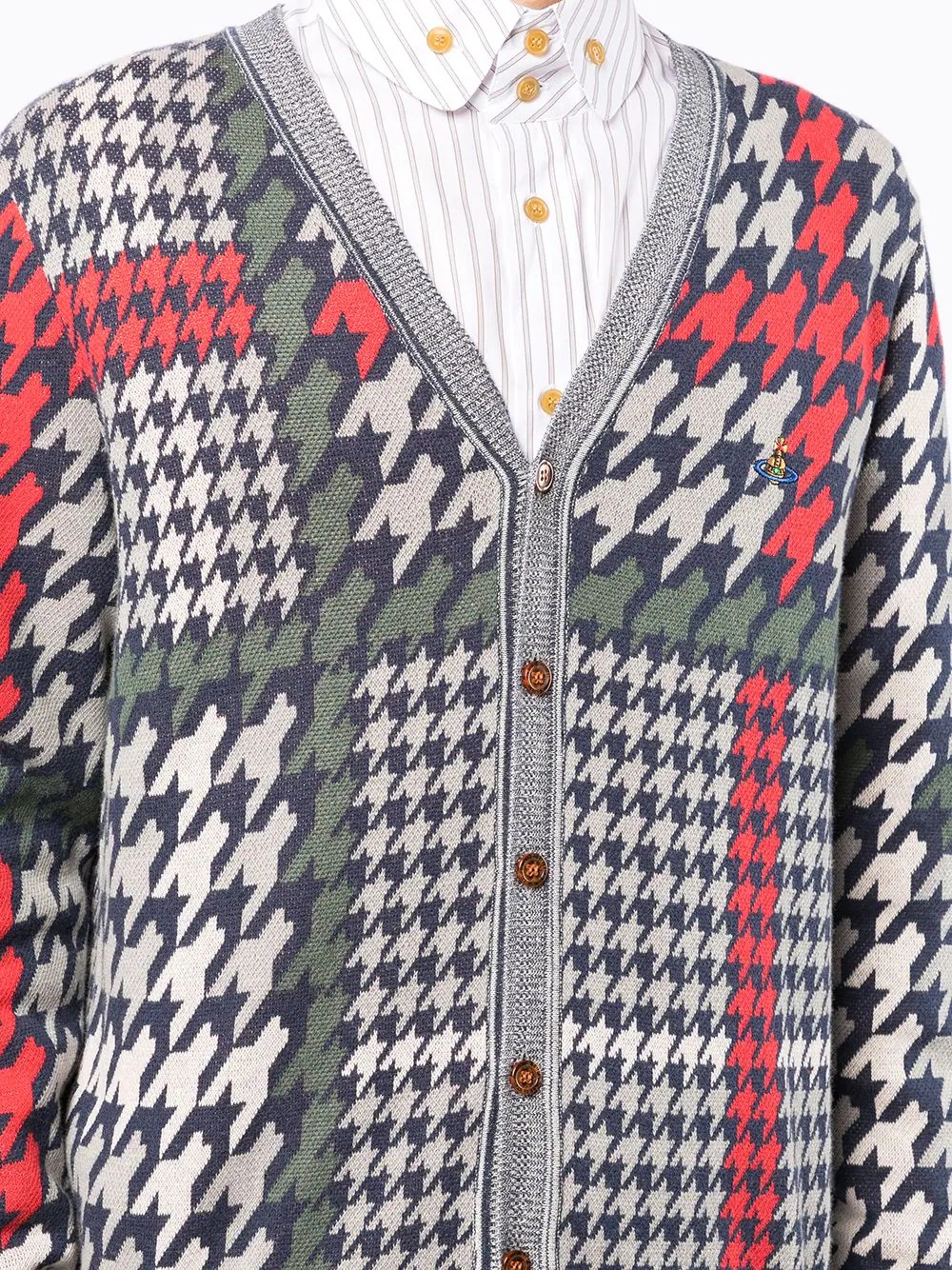 houndstooth-print cardigan - 5