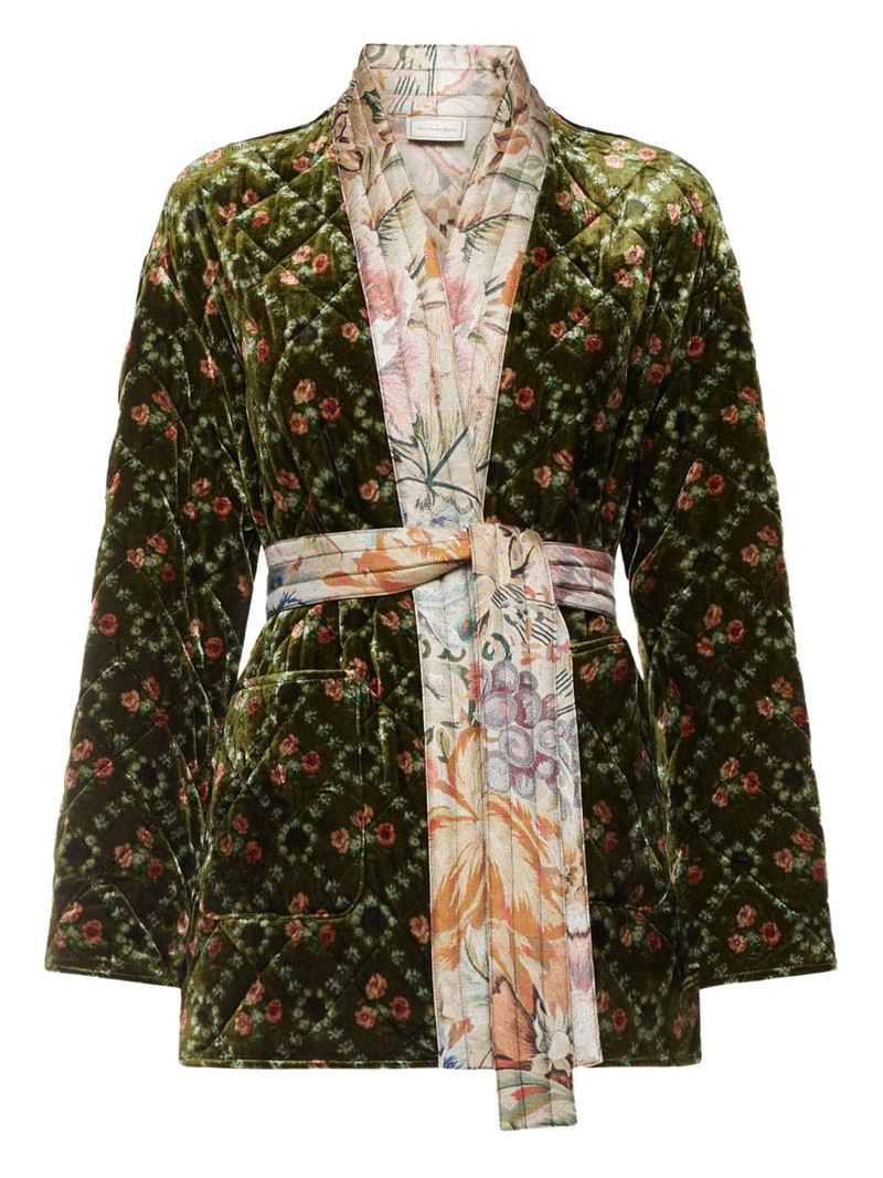 quilted floral velvet coat 1