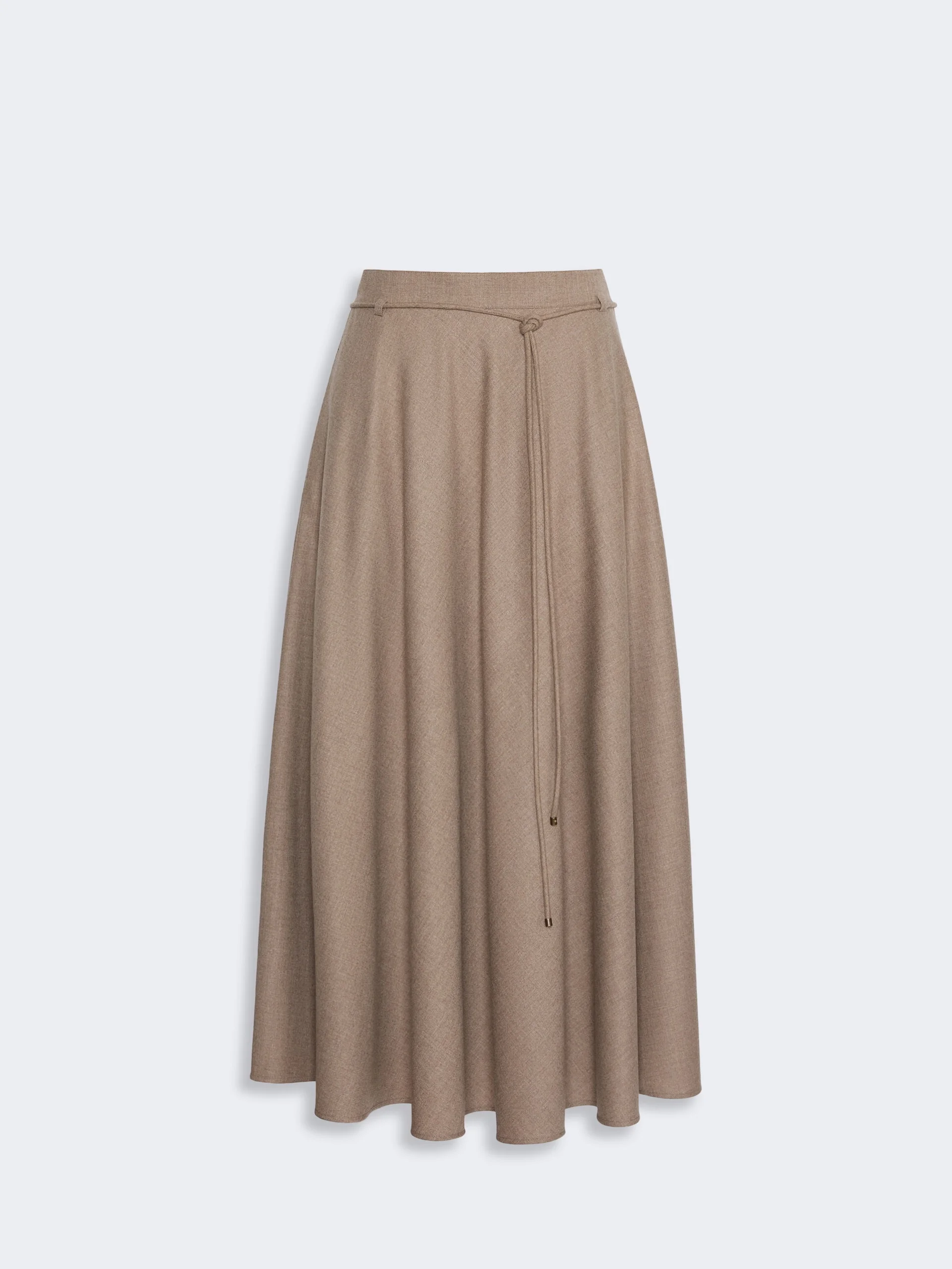 CALIFFO Flared cashmere foule skirt - SAND - 1