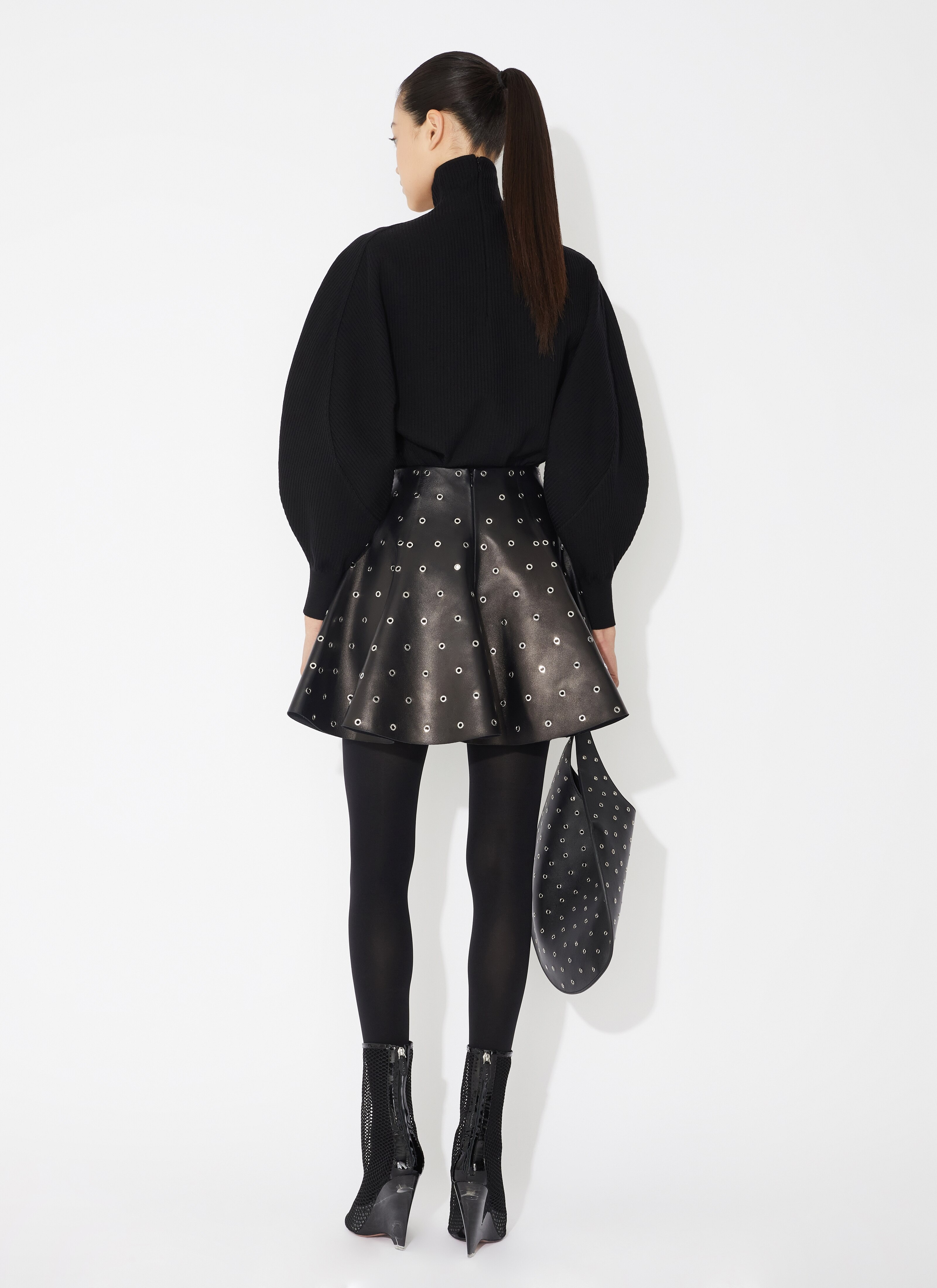 WOOL RIB HIGH NECK JUMPER - 3