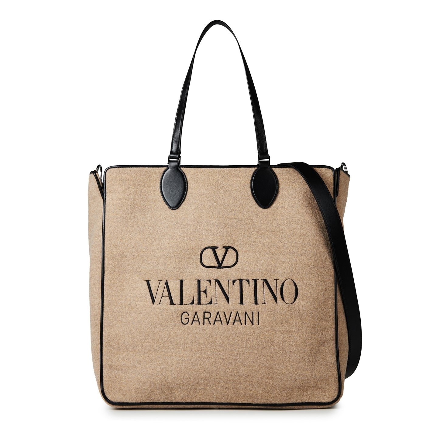 TOILE ICONOGRAPHE SHOPPING BAG IN WOOL WITH LEATHER DETAILS - 6
