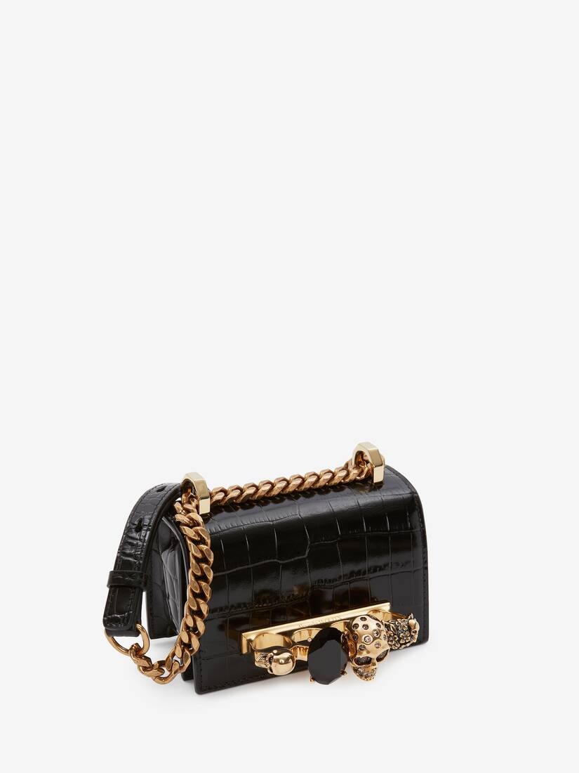 Micro Jewelled Satchel in Black - 2
