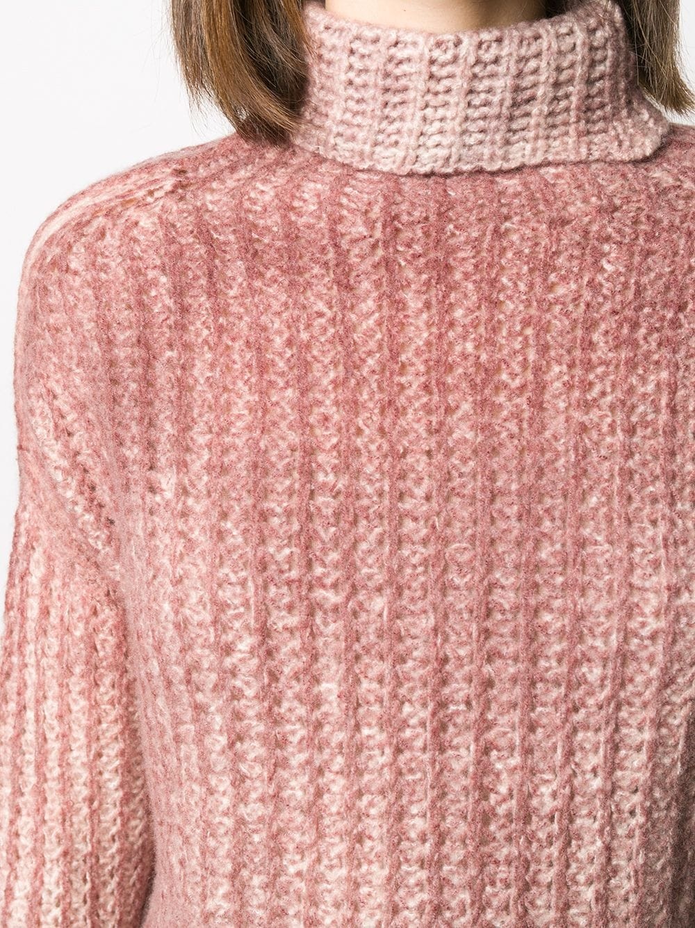 chunky-knit roll-neck jumper  - 5