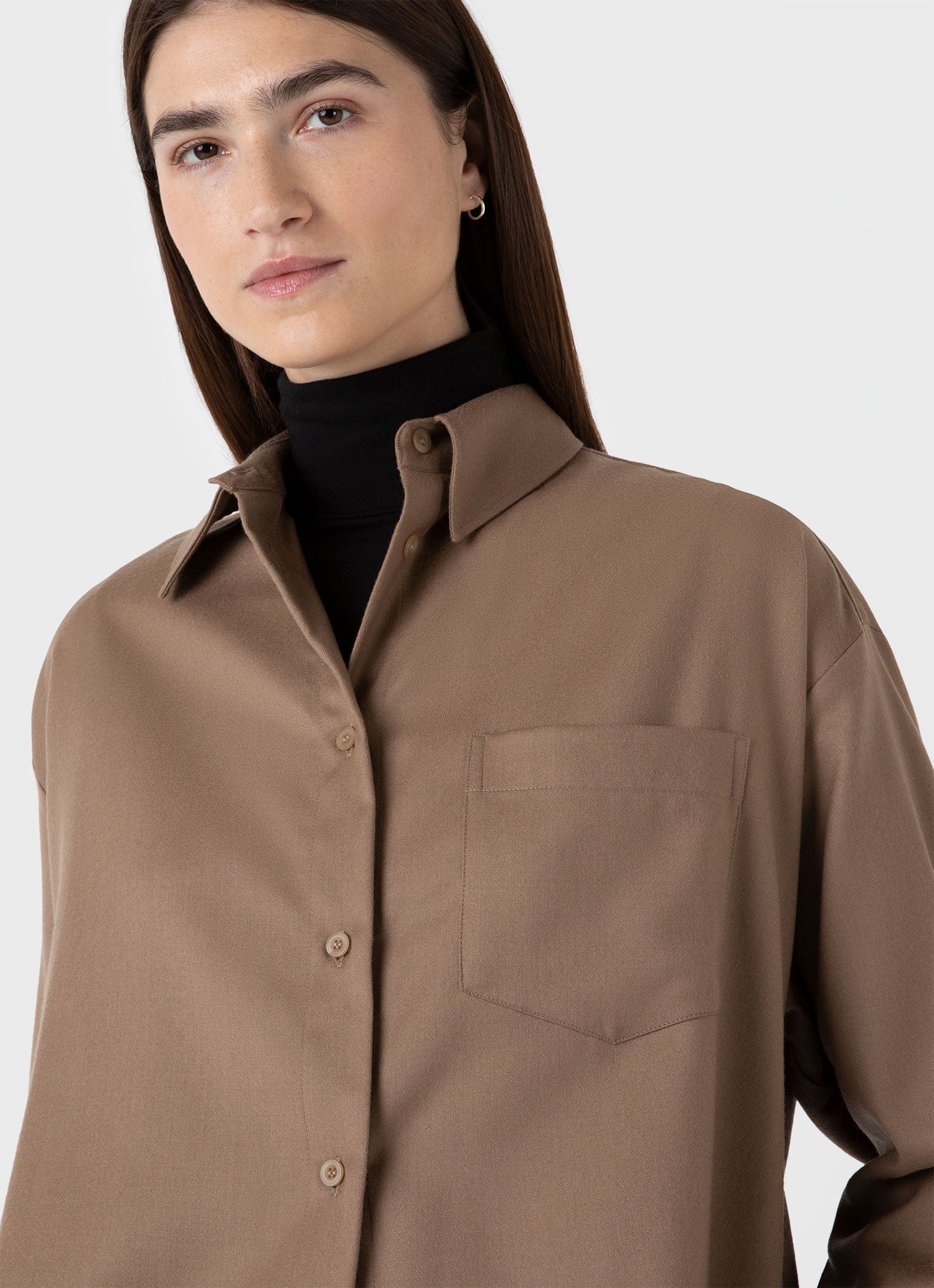 Oversized Wool Flannel Shirt - 4