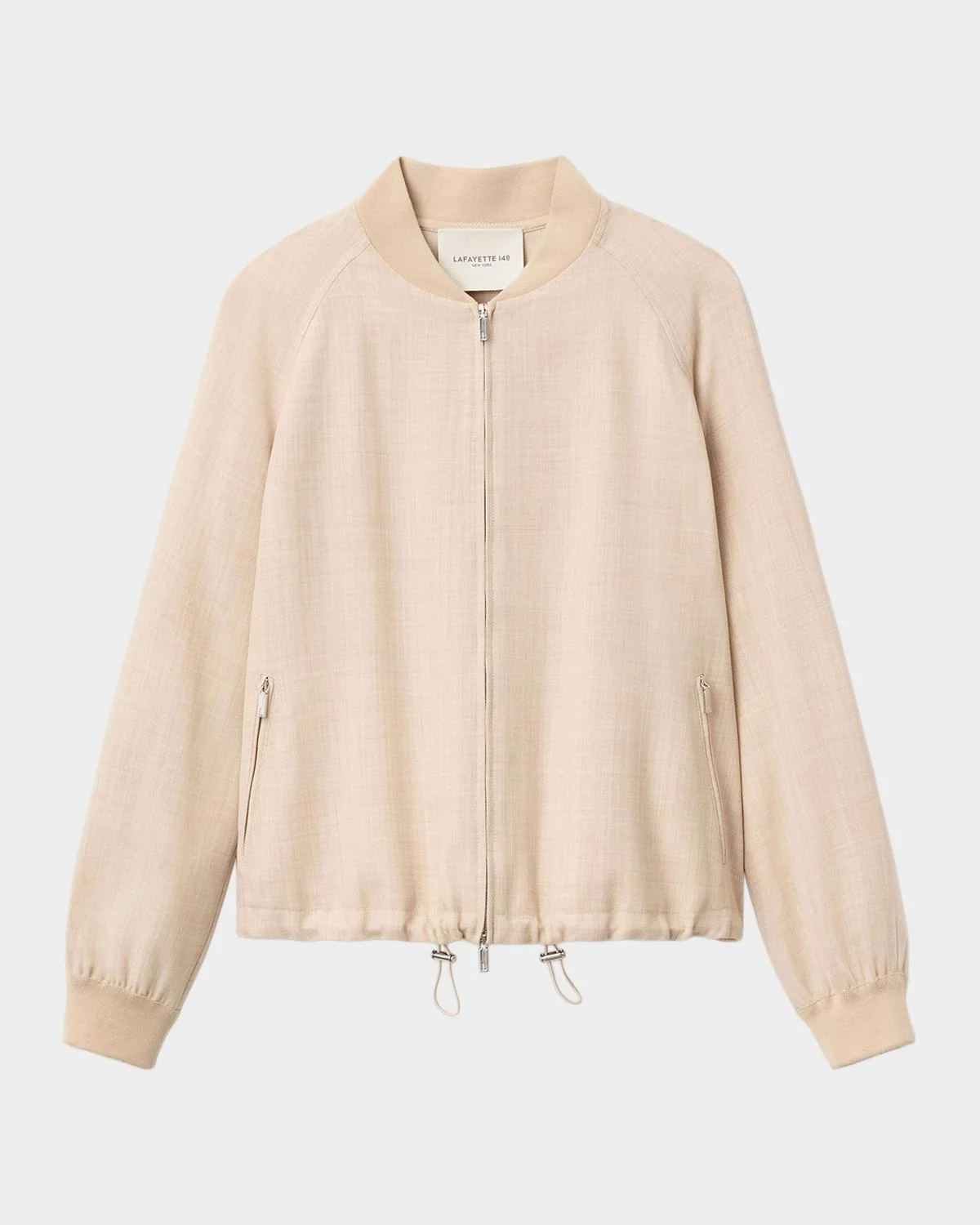 Oversized Wool-Silk Twill Bomber Jacket - 1