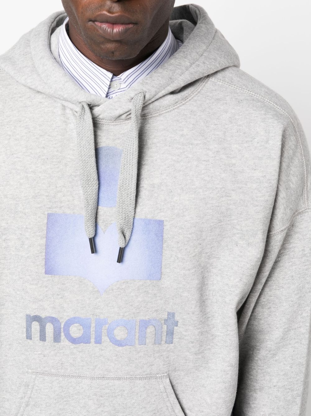 logo-print drawstring hoodie - 5