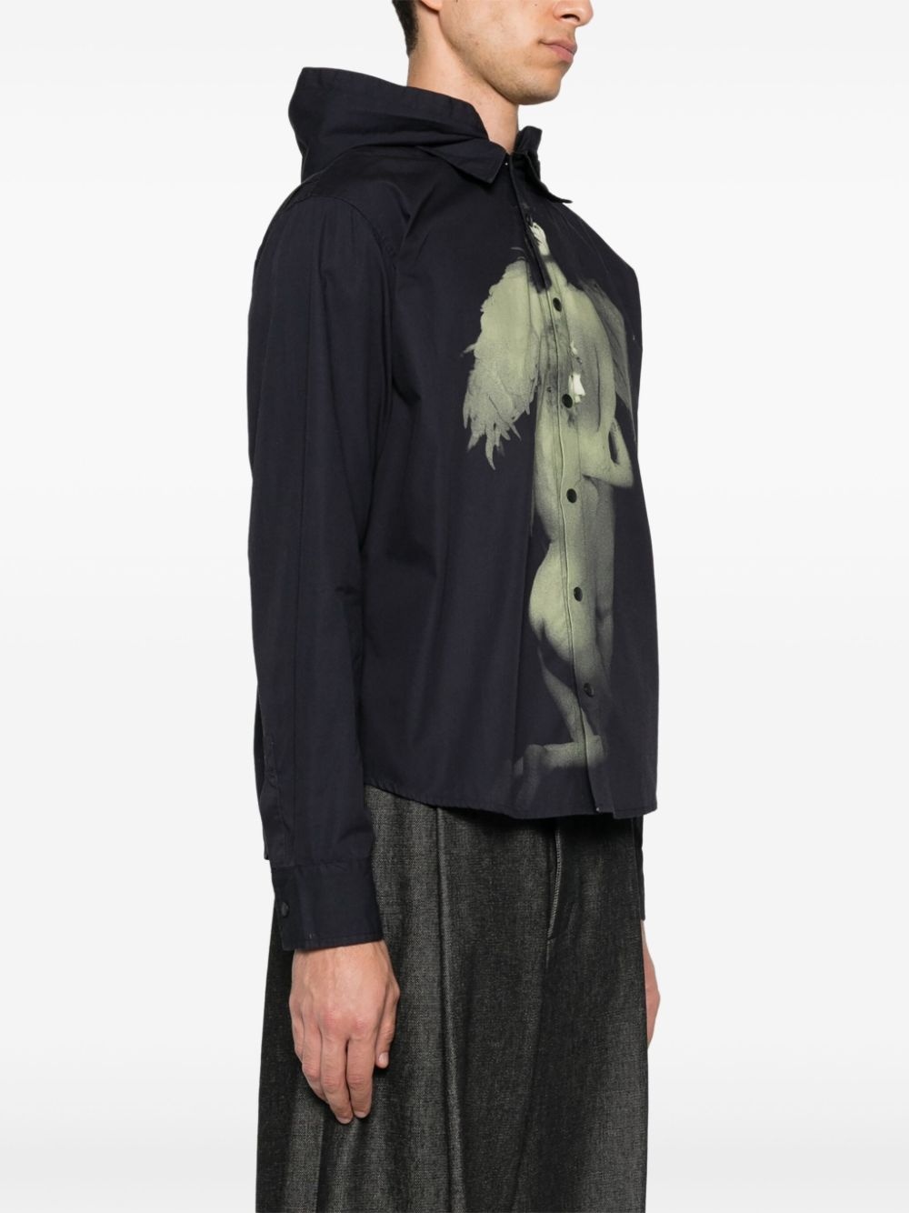 printed hooded shirt - 4